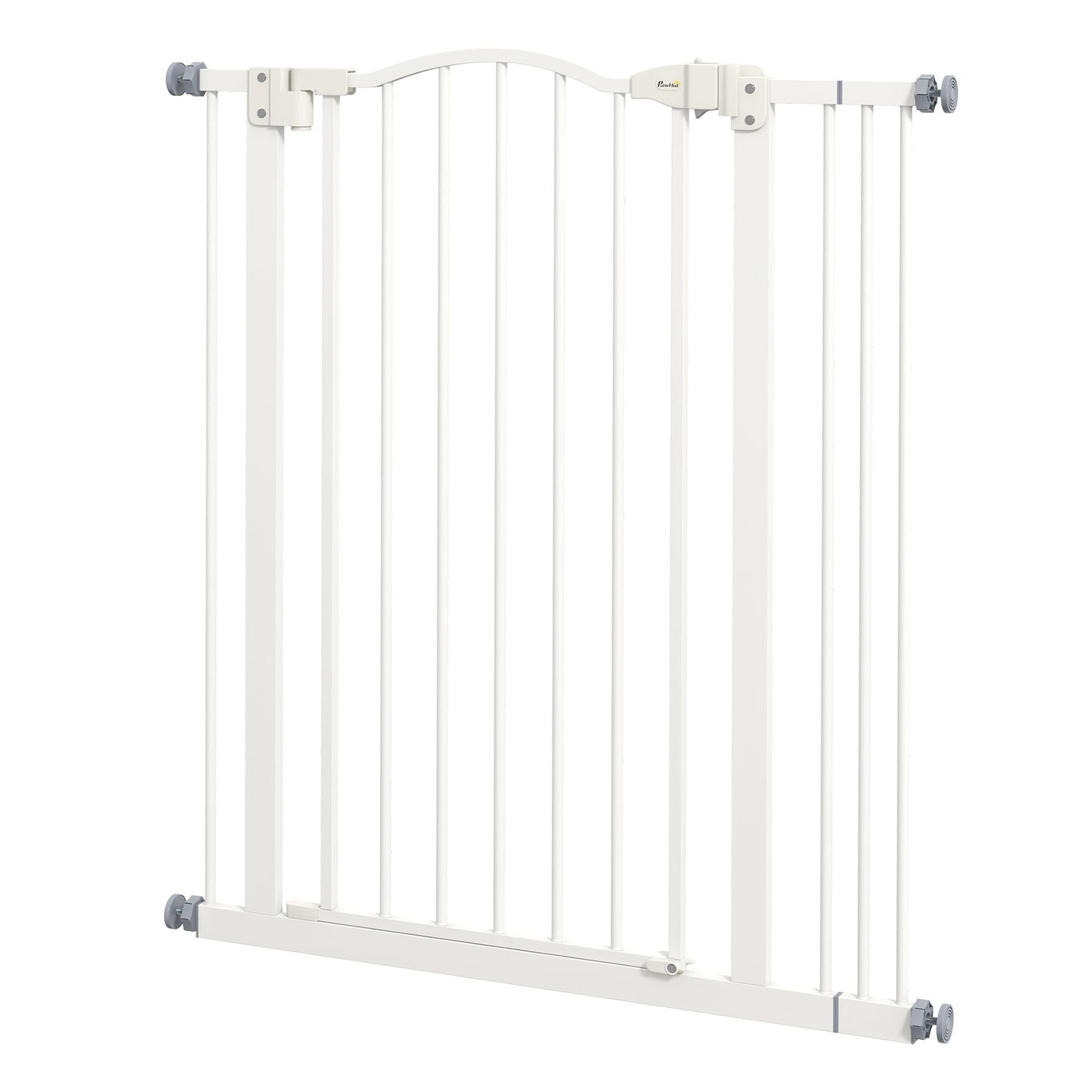 Pressure Fit Dog Stair Gate No Drilling Safety Gate Auto Close for Doorways, Hallways, 74-87cm Adjustable, 94cm Tall, White