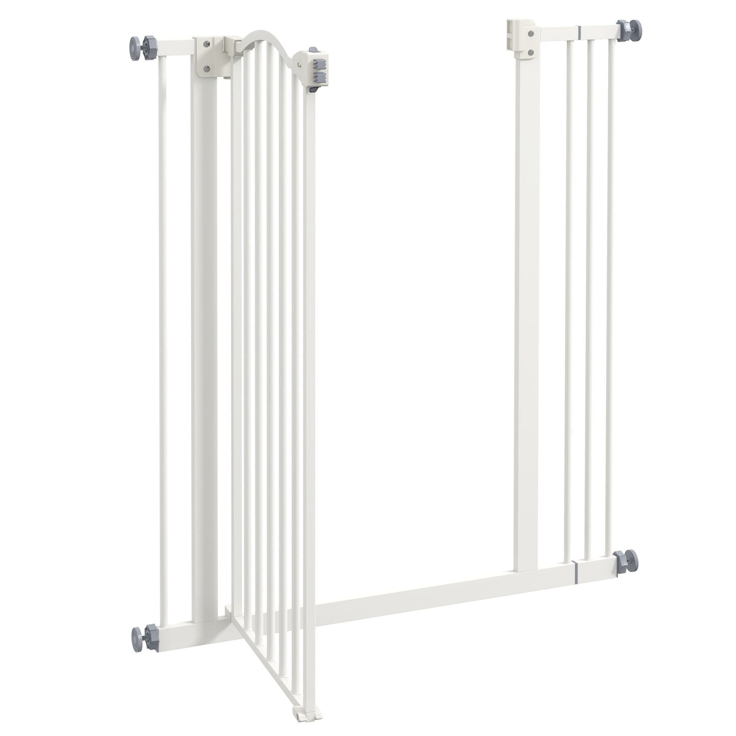 Pressure Fit Dog Stair Gate No Drilling Safety Gate Auto Close for Doorways, Hallways, 74-87cm Adjustable, 94cm Tall, White