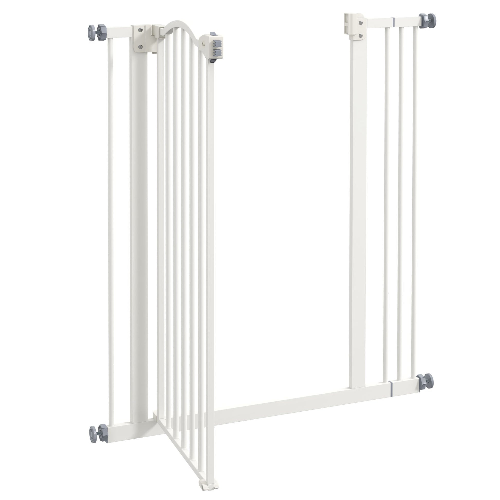 Pressure Fit Dog Stair Gate No Drilling Safety Gate Auto Close for Doorways, Hallways, 74-87cm Adjustable, 94cm Tall, White