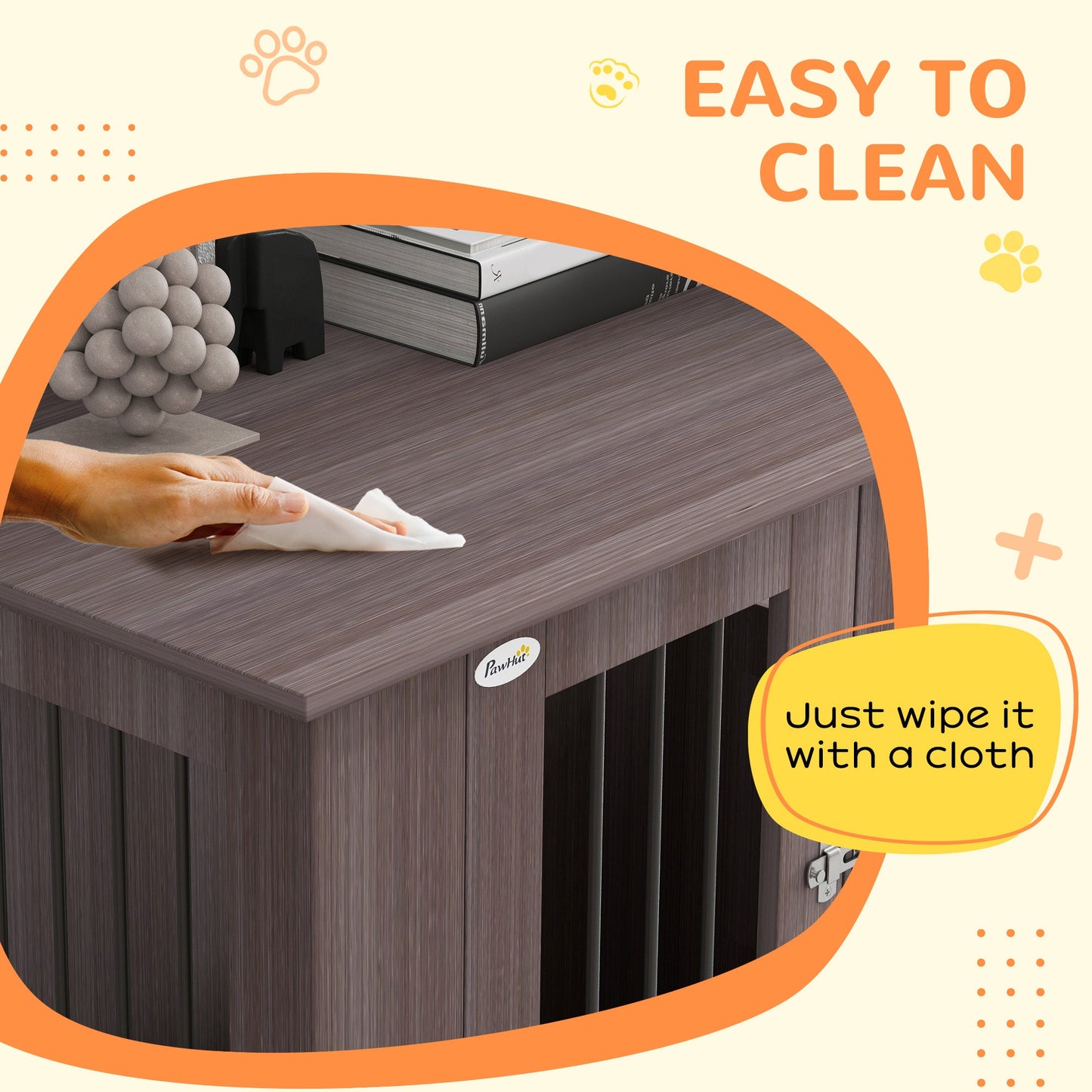 Dog Crate Furniture End Table, Pet Kennel for Medium Large Dogs with Magnetic Door Indoor Animal Cage, Purple, 95 x 55 x 75 cm