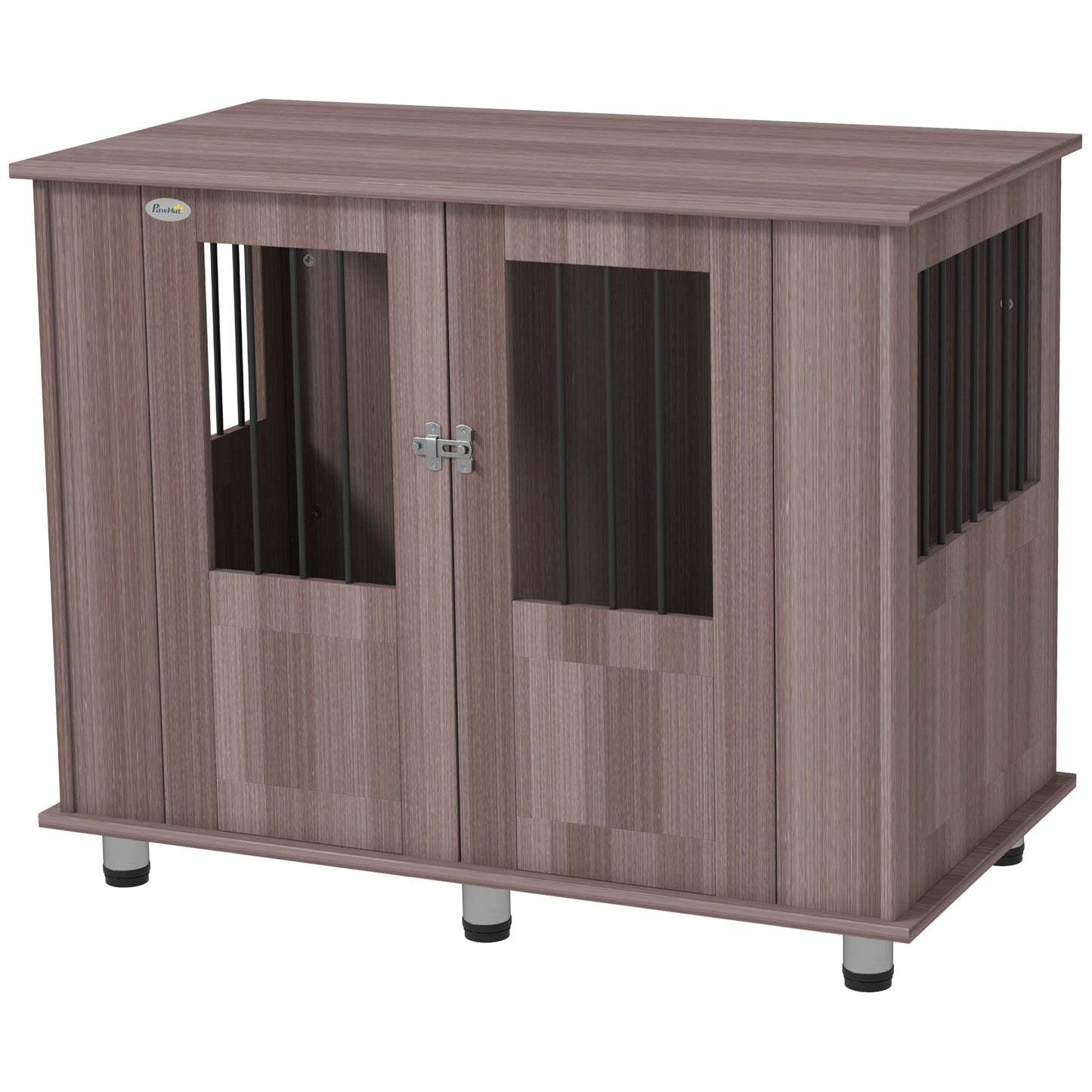 Dog Crate Furniture End Table, Pet Kennel for Medium Large Dogs with Magnetic Door Indoor Animal Cage, Purple, 95 x 55 x 75 cm