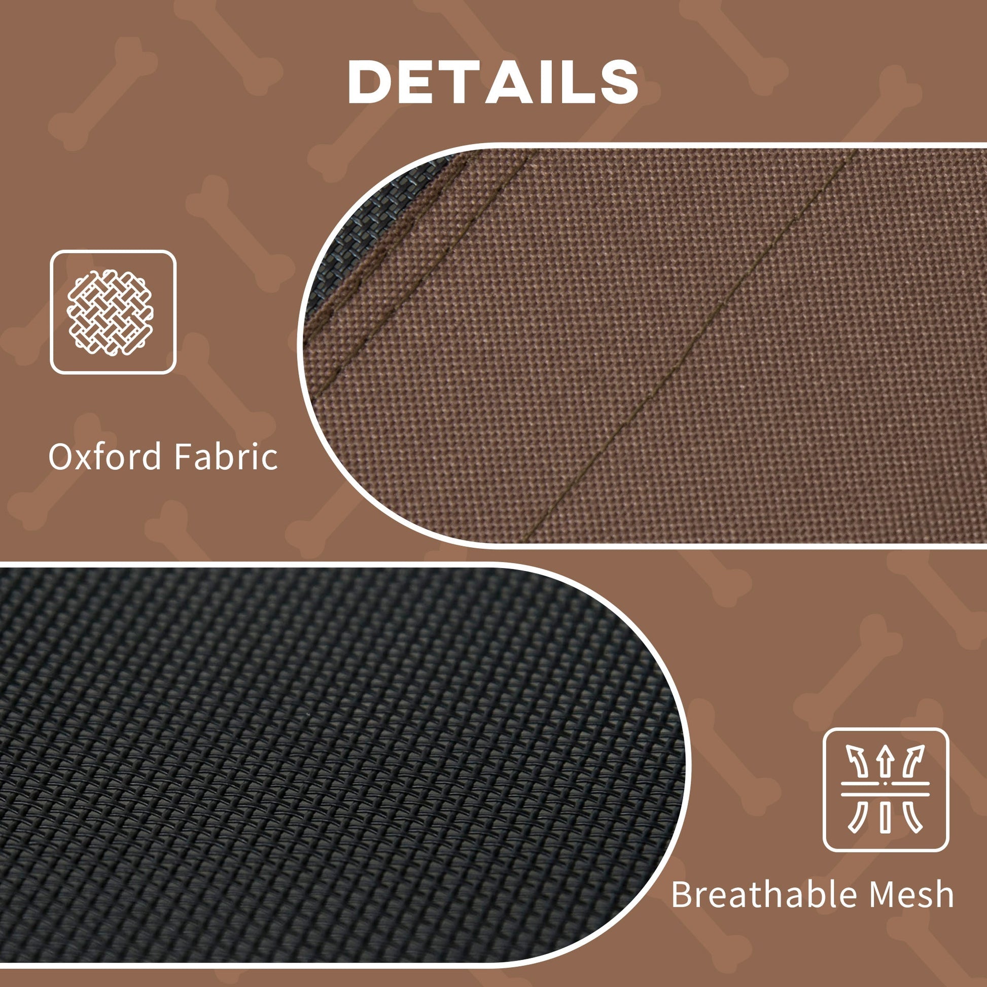 Raised Dog Bed Waterproof Elevated Pet Cot with Breathable Mesh UV Protection Canopy Brown, for XL Dogs, 122 x 92 x 108cm