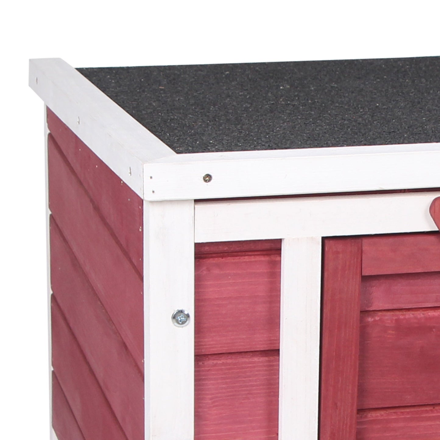 Wooden Rabbit Hutch Outdoor, Guinea Pig Hutch, Rabbit Hideaway, Cat House, Bunny Cage Small Animal House with Openable Roof, 51 x 42 x 43 cm, Red