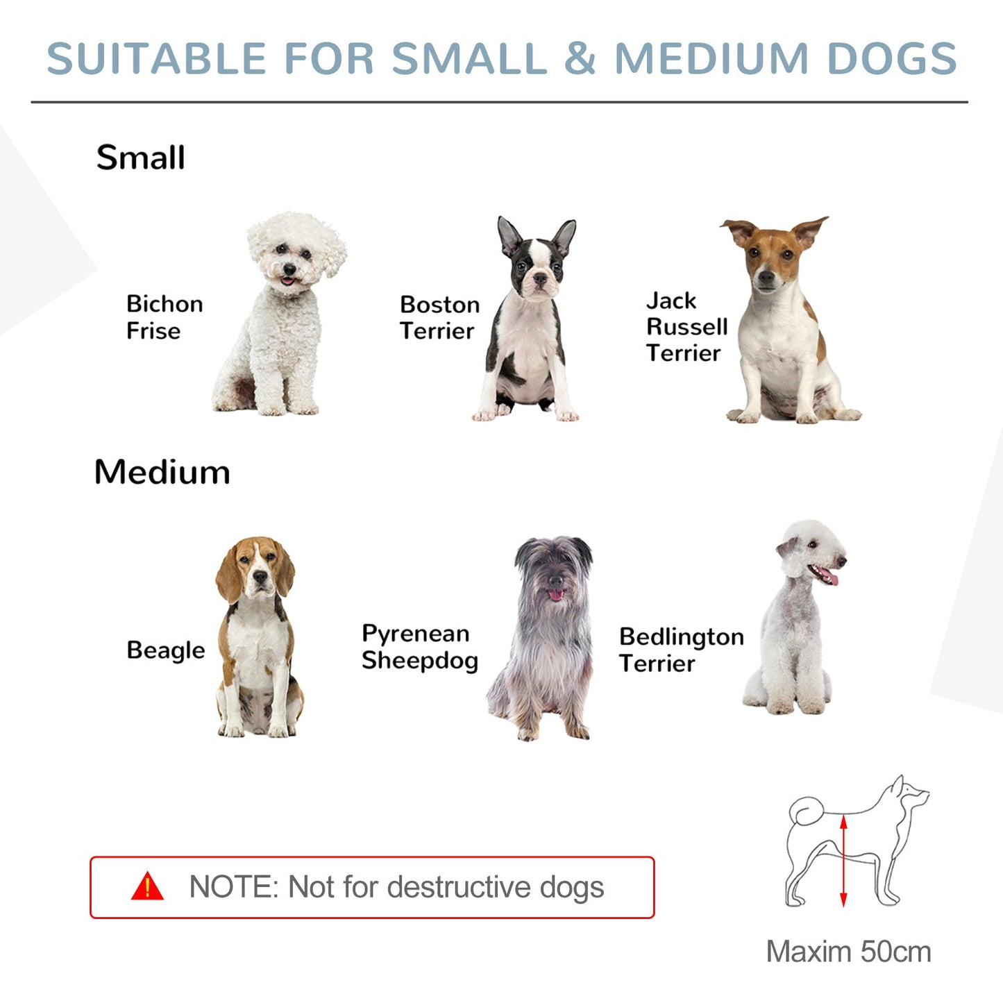 Wooden Dog Gate, Dog Fence Indoor, 80 cm Tall Freestanding Pet Gate for Small and Medium Dogs with 4 Panels, 2 Support Feet, Blue-Grey