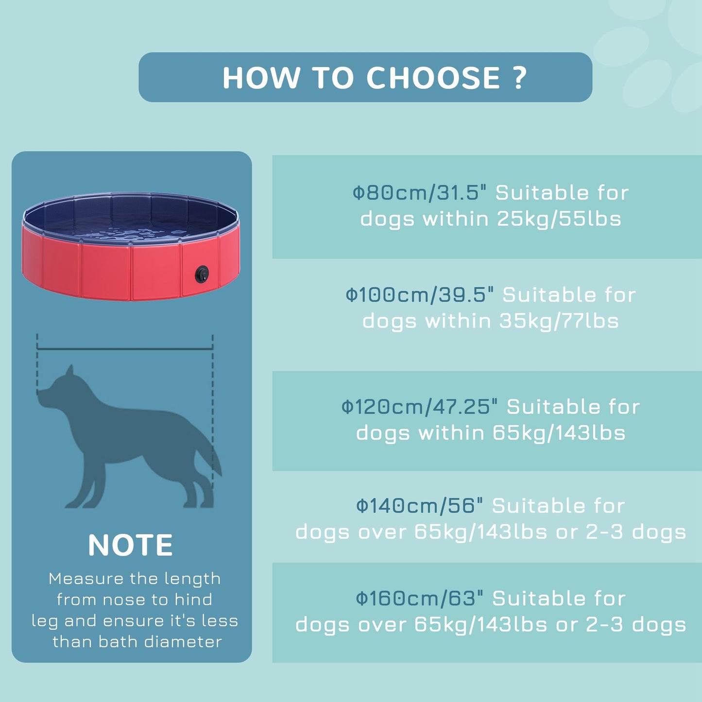 Foldable Dog Pool, 80 x 20 cm Pet Paddling Pool with Wood Board Support and Anti-Slip Bottom, Portable Doggy Paddling Pool for Garden and Outdoor Use, Red