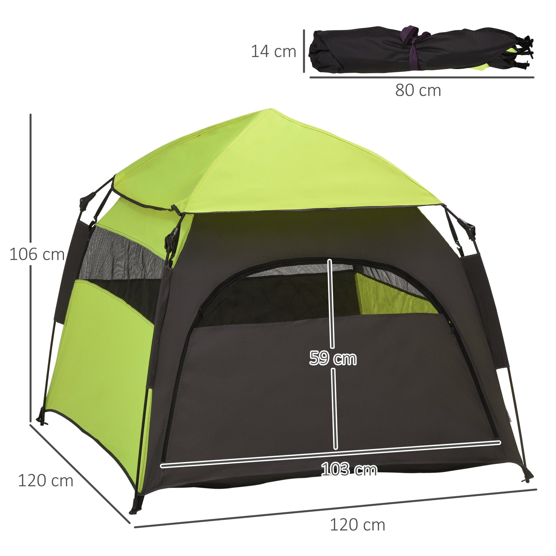 Foldable Dog Cat Tent, Portable Pet Playpen with Water-Resistant Oxford Cloth, Carry Bag, Exercise Tent for Extra Large Dog, Cat, Indoor Outdoor Use, Green