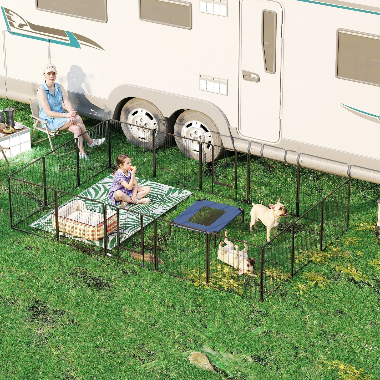 Dog Pen 16 Panels Puppy Pen Heavy Duty Pet Playpen for Indoor Outdoor for Dogs, Rabbits, Ducks 80cm High