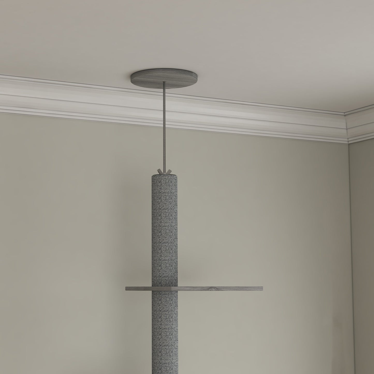 Cat Tree with Hidden Litter Box, 2-in-1 Floor-to-Ceiling Cat Litter Box Furniture with Cat House, Bed, Hammock, Scratching Posts and Platforms for Indoor Use - Grey