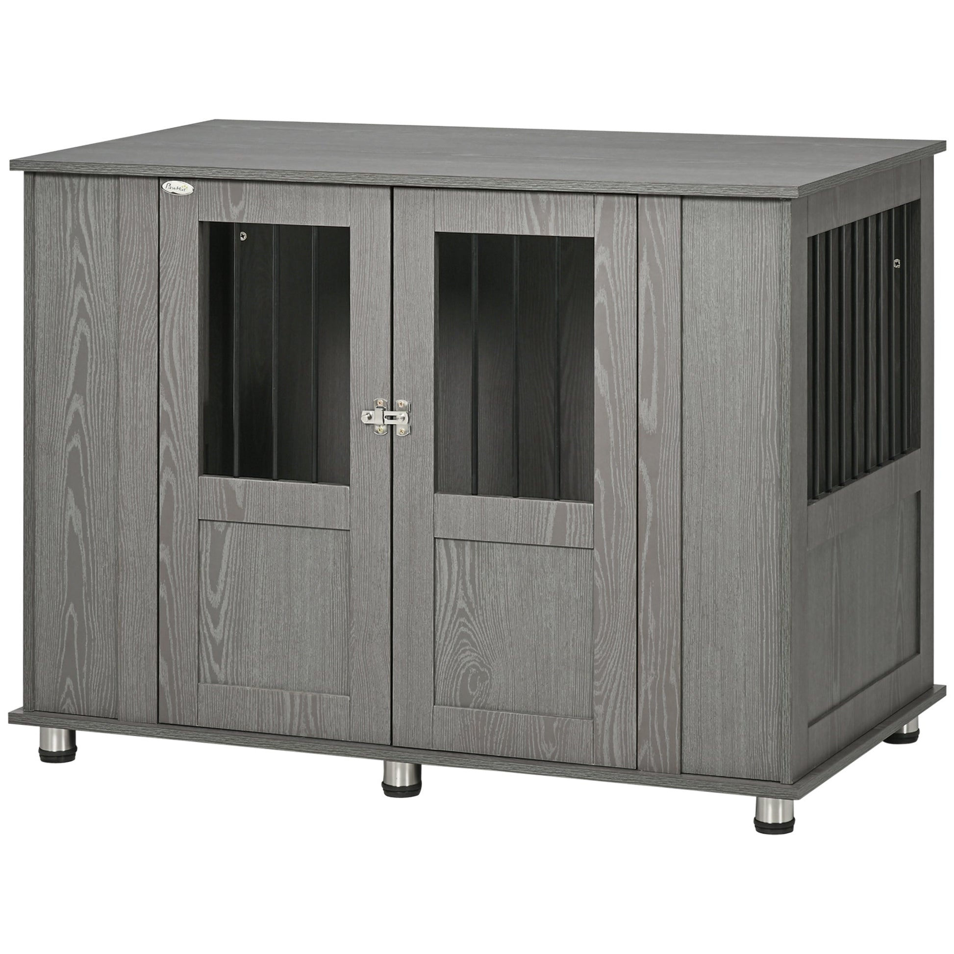 Dog Crate Furniture End Table, Pet Kennel for Extra Large Dogs with Magnetic Door Indoor Animal Cage, Grey, 114 x 60 x 82 cm