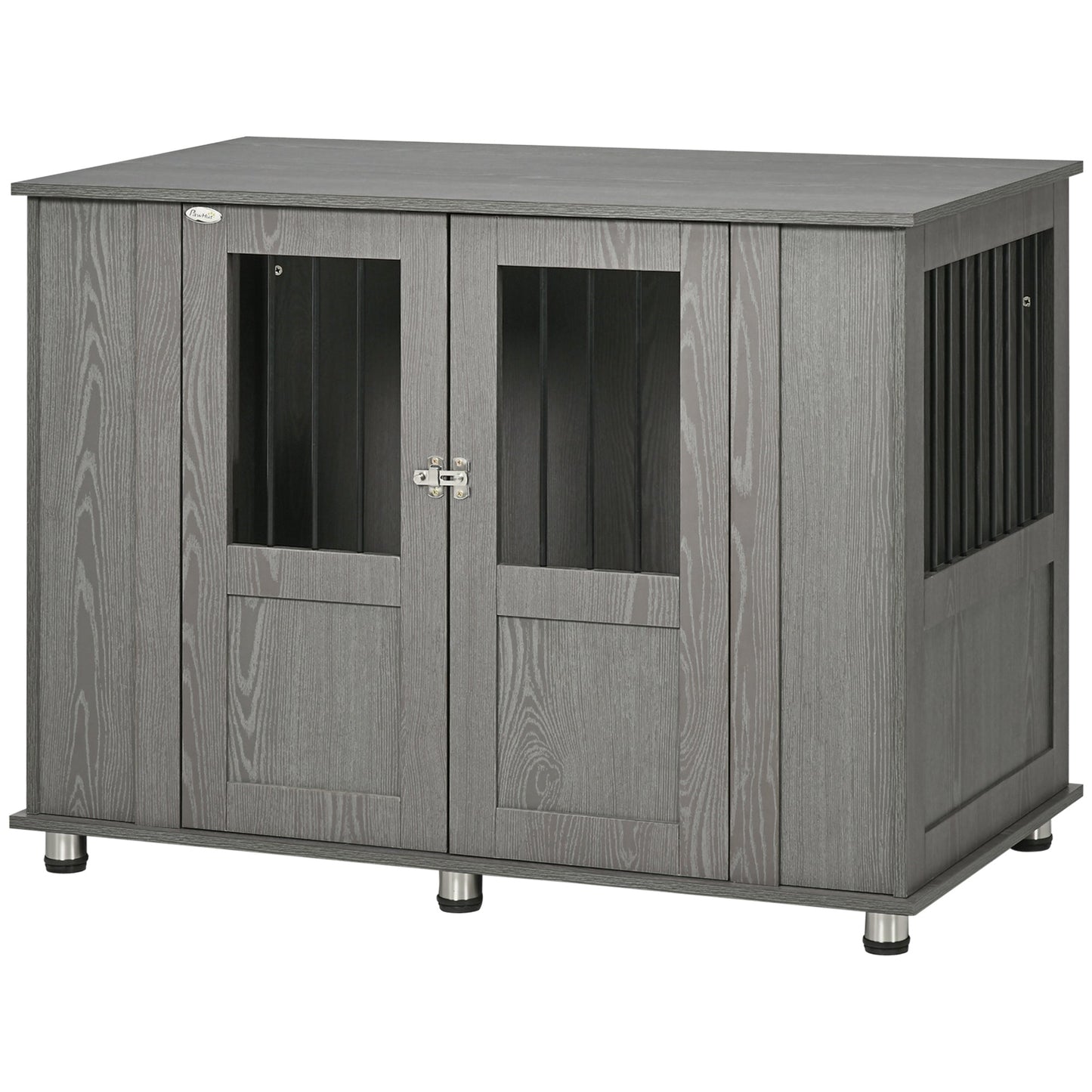 Dog Crate Furniture End Table, Pet Kennel for Extra Large Dogs with Magnetic Door Indoor Animal Cage, Grey, 114 x 60 x 82 cm