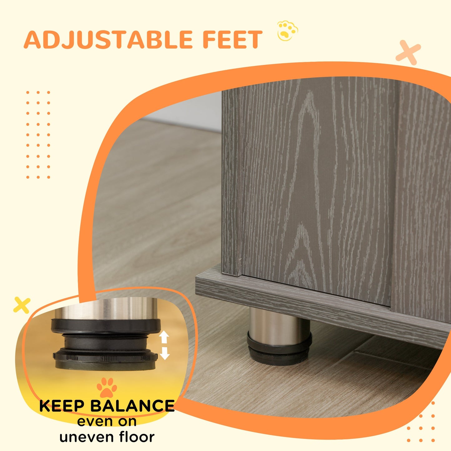Dog Crate Furniture End Table, Pet Kennel for Extra Large Dogs with Magnetic Door Indoor Animal Cage, Grey, 114 x 60 x 82 cm