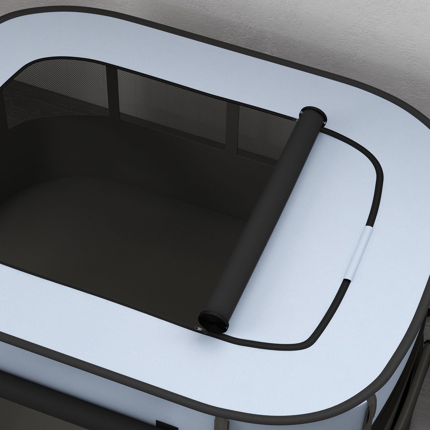 Dog Pen, Pet Playpen, Portable Foldable Dog Cat Playpen Soft Pet Cage with Storage Bag for Puppies, Rabbits, Kittens, Guinea Pigs, 114 x 89 x 59cm - Grey