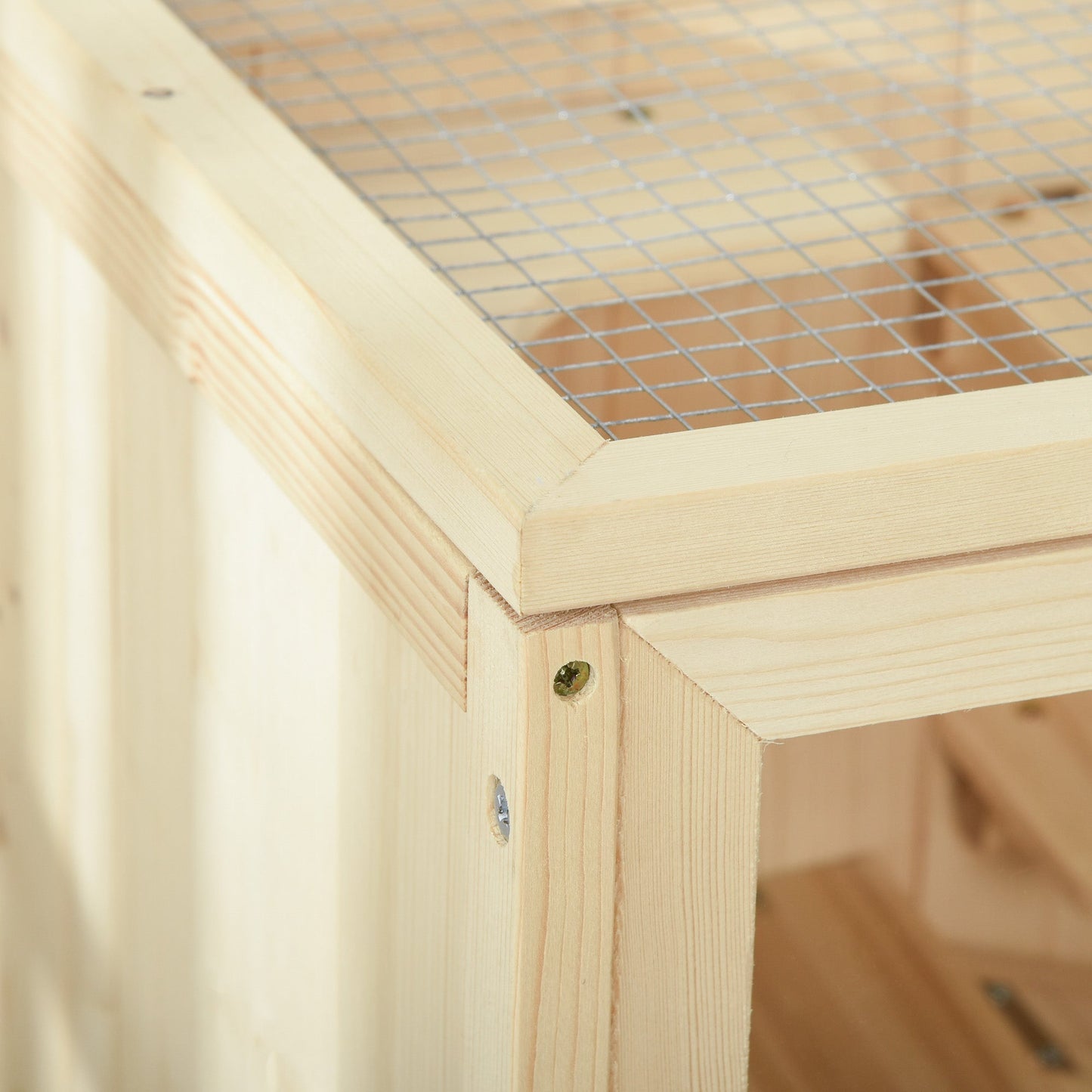 Wooden Hamster Cage with Storage Shelf, Small Animal Exercise Play House with Openable Top, for Hamsters, Gerbils, 60 x 40 x 80 cm - Natural