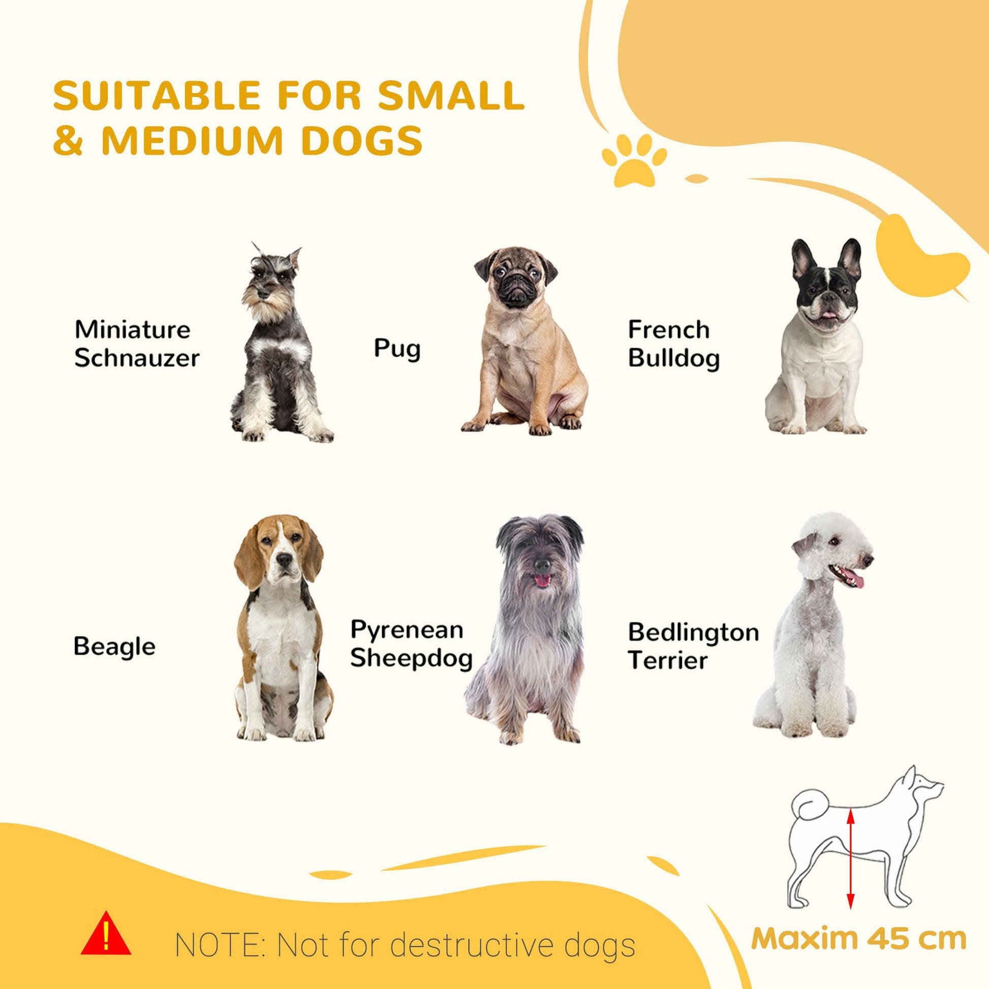 Freestanding Dog Gate, Foldable Pet Fence, Indoor Wood Barrier, Stair Gate with Support Feet, for Doorway, Hallway, Small and Medium Dogs, 69H x 104-183 cm, Natural Wood Finish