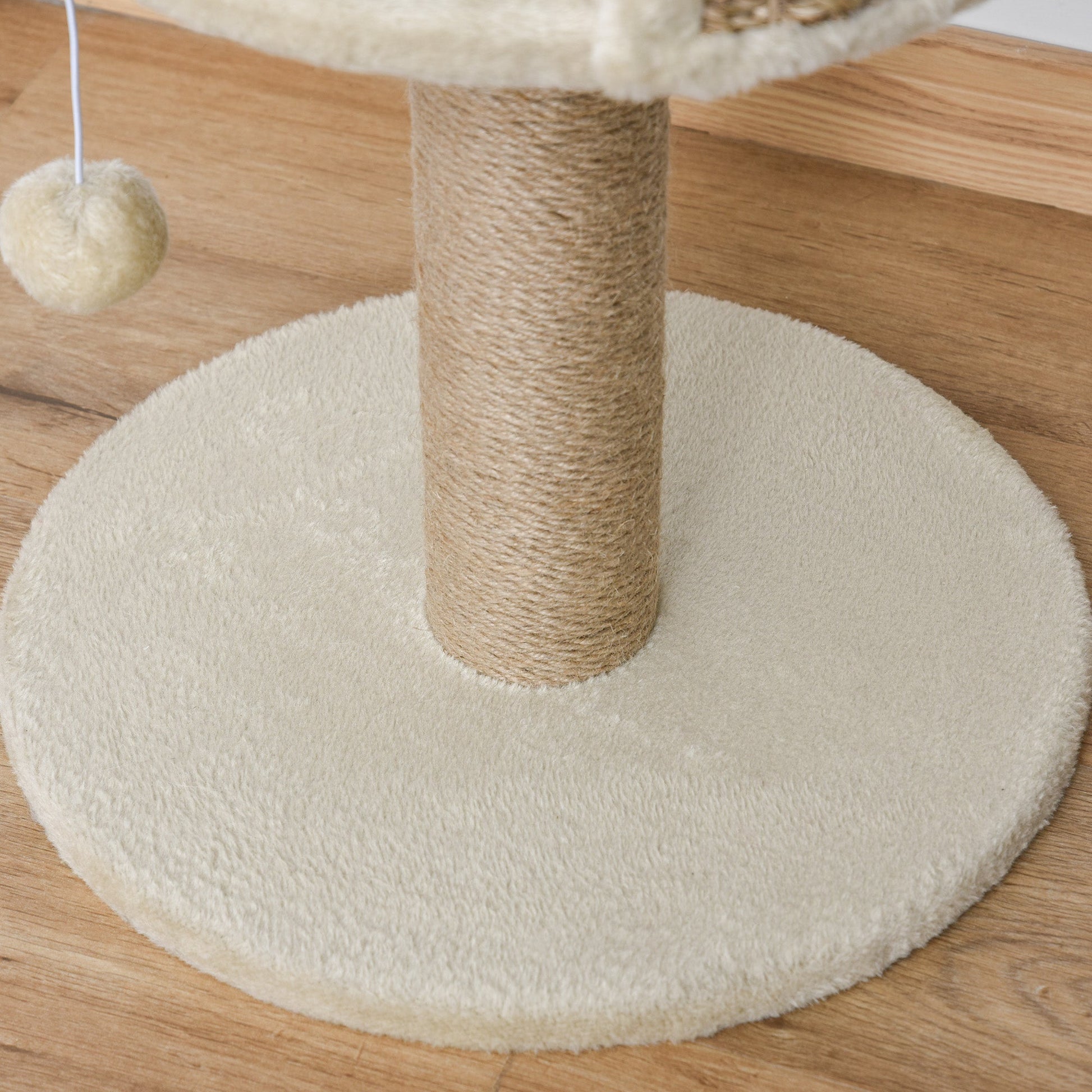 Cat Tree Cat Scratching Post for Indoor Cats Kitten Play Tower Activity Centre Climbing Stand with Dangling Ball Beige
