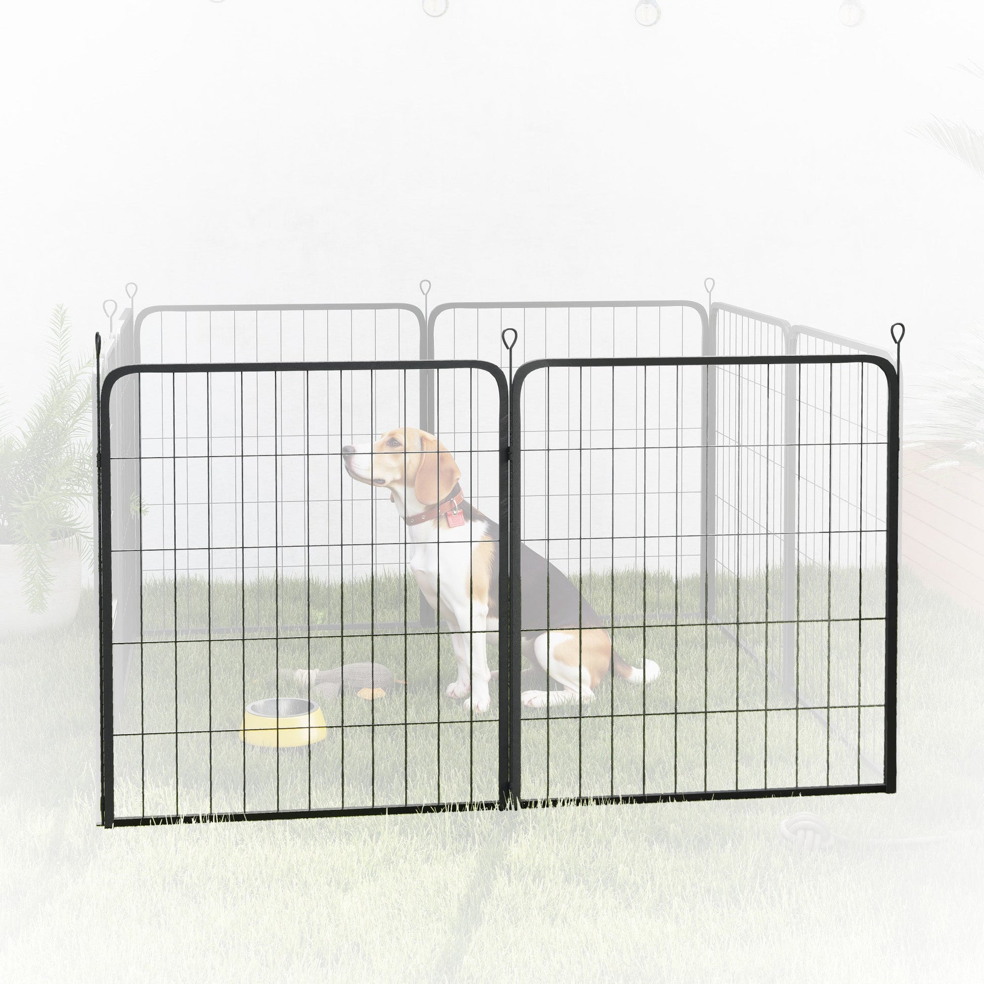 Dog Pen, 2 Panel Puppy Pen, Portable, Detachable, For Medium Dogs, 60cm Tall, Black
