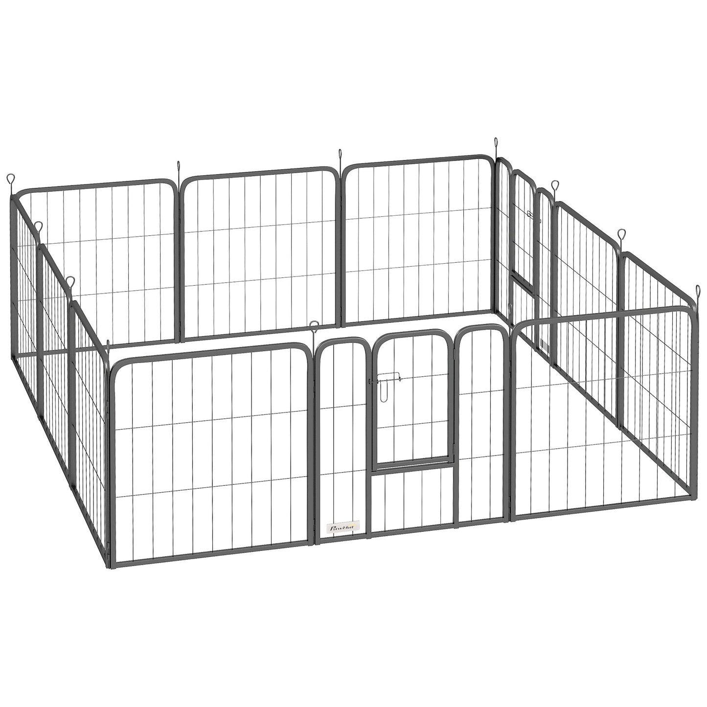 Dog Pen, 12 Panel Puppy Pen, Steel Dog Playpen, for Small Breeds, 60cm Tall, Black