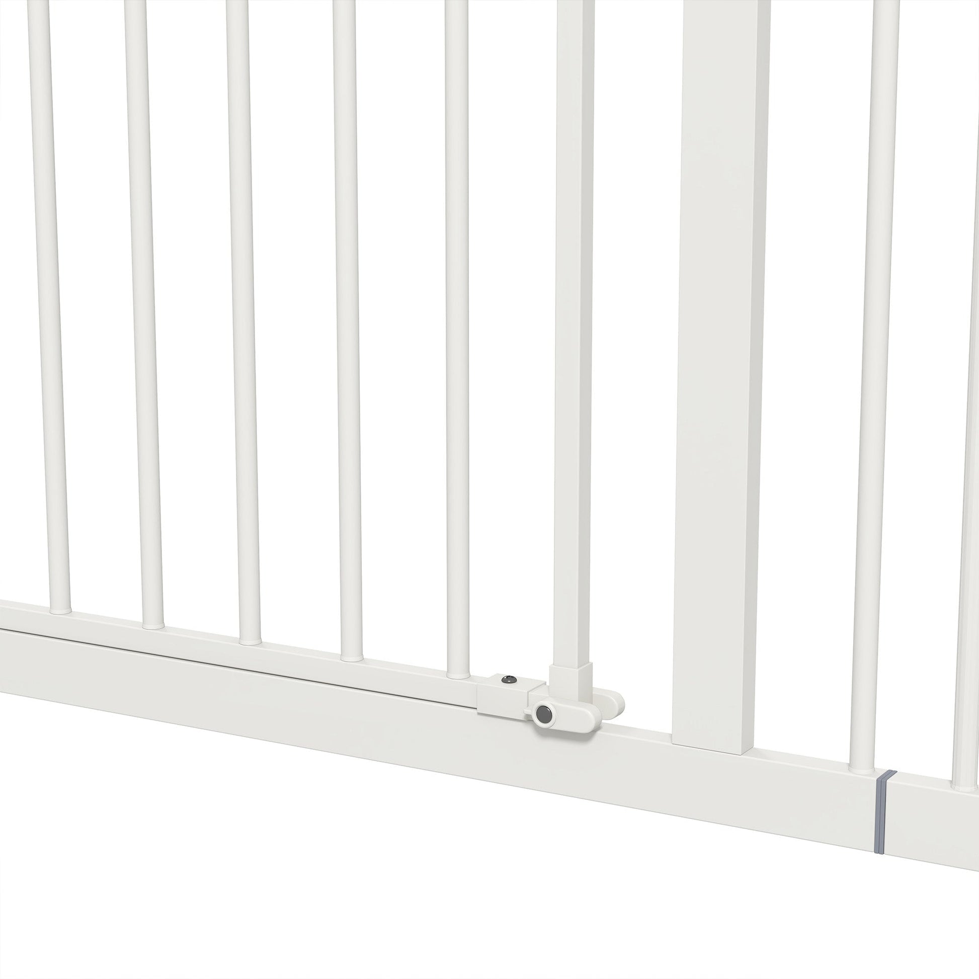Dog Gate Stair Gate Pressure Fit Pets Barrier Auto Close for Doorway Hallway, 74-94cm Wide Adjustable, White