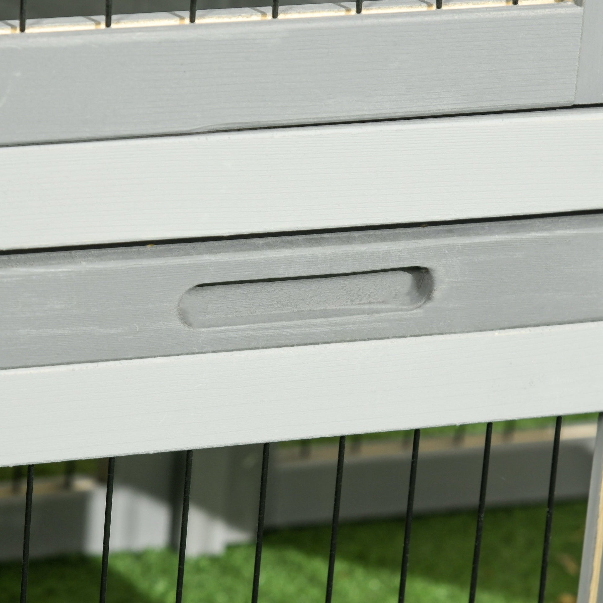 Rabbit Hutch Outdoor, Wooden Guinea Pig Hutch with Run, Openable Roof, Pull-Out Tray, Ramp for 1-2 Rabbits, 150 x 52.5 x 68 cm, Grey