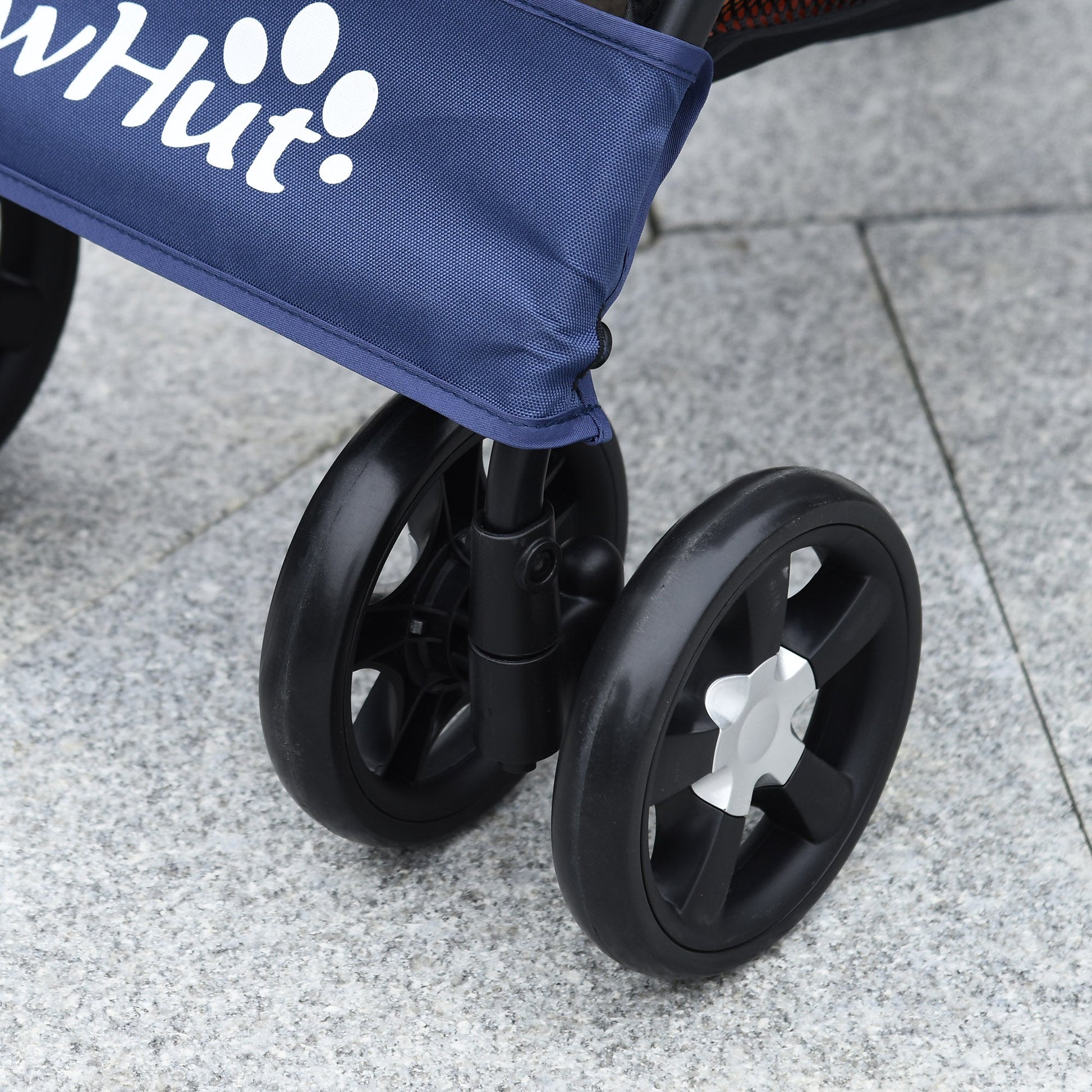 Dog Pram Dog Stroller Pet Pushchair with Universal Wheels, Brake for Small Breeds - Blue