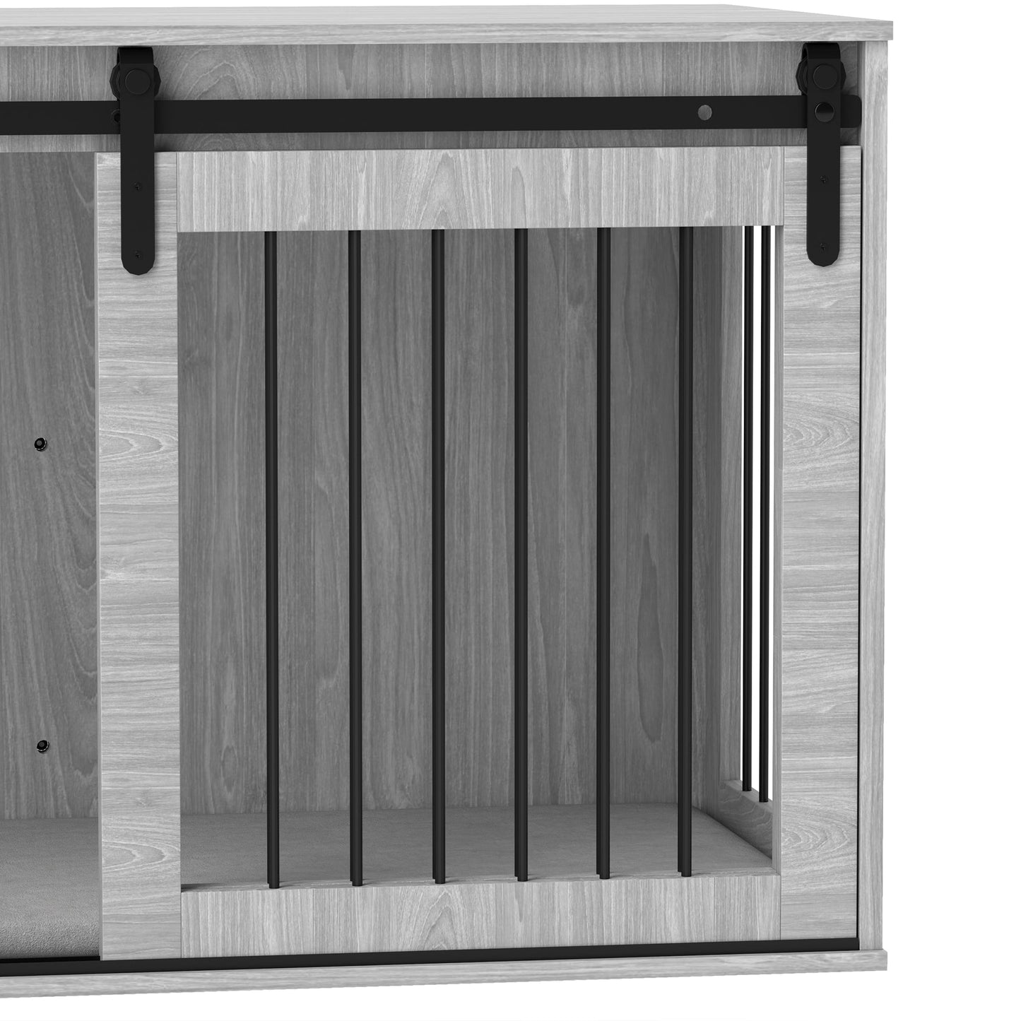 Dog Crate Furniture, Dog House Furniture Style for Extra Large Dogs, Dog Kennel with Removable Cushion for Indoor Use, 118 x 60 x 73 cm, Grey