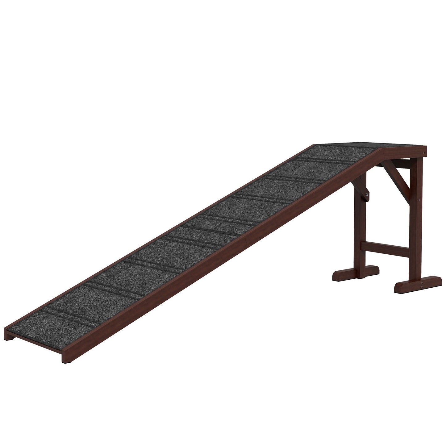 Pet Ramp for Dogs Cats  Non-Slip Carpet Top Platform - Brown & Grey
