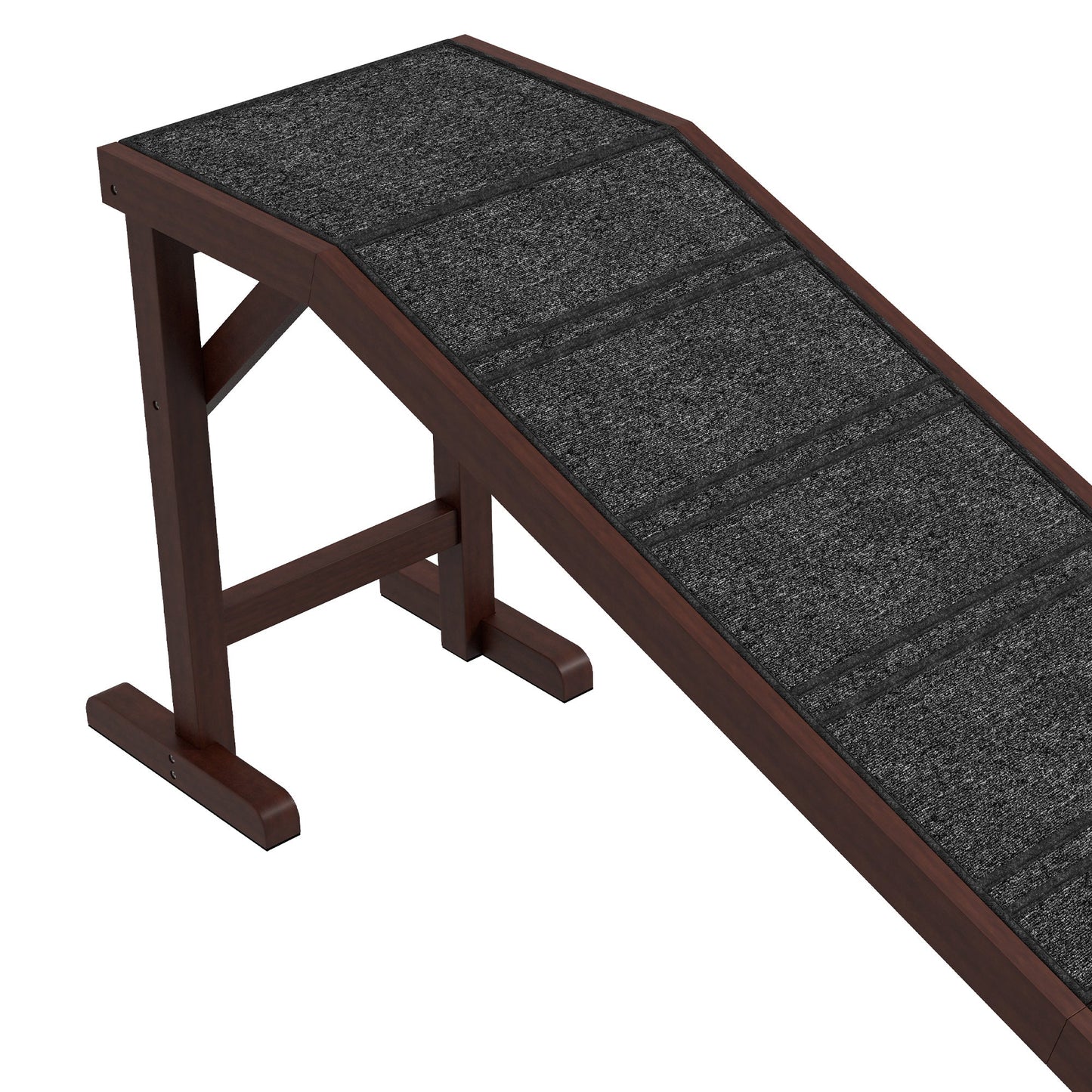 Pet Ramp for Dogs Cats  Non-Slip Carpet Top Platform - Brown & Grey