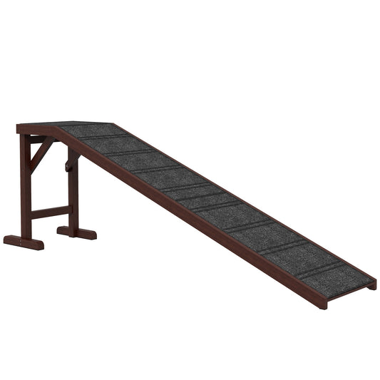 Pet Ramp for Dogs Cats  Non-Slip Carpet Top Platform - Brown & Grey