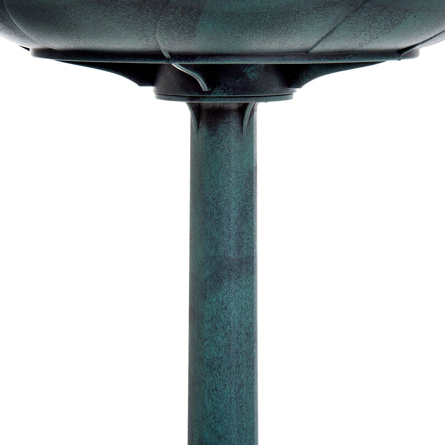 50cm Bird Bath for Garden, Outdoor Birdbath Stand, Decorative Bird Drinking Stand with Scallop-like Pattern, Time-Worn Finish, Green