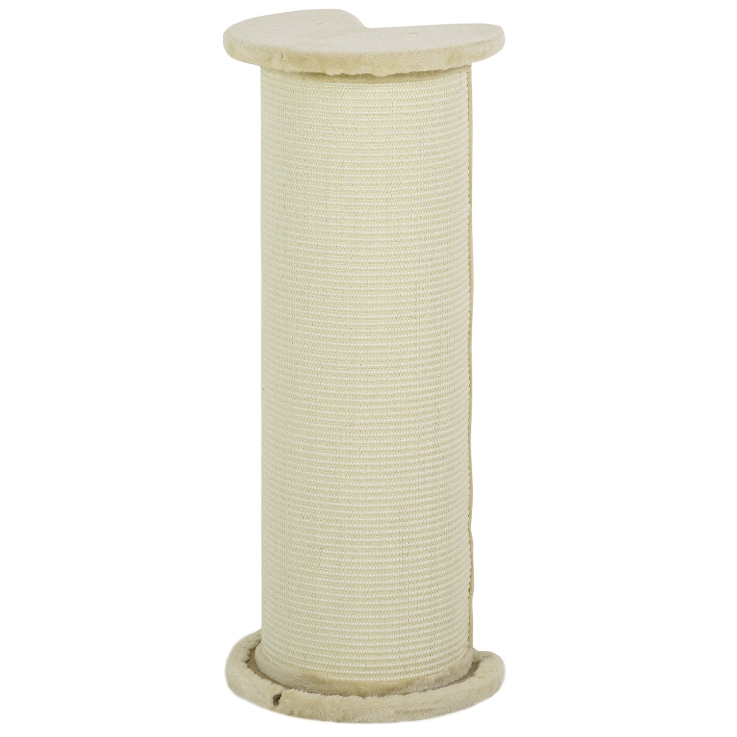 85cm Tall Cat Scratching Post w/ Sisal Rope, Covered in Soft Plush, Anti-Tip for Indoor Corners, Cabinet Corners, Sofa Corners - Beige
