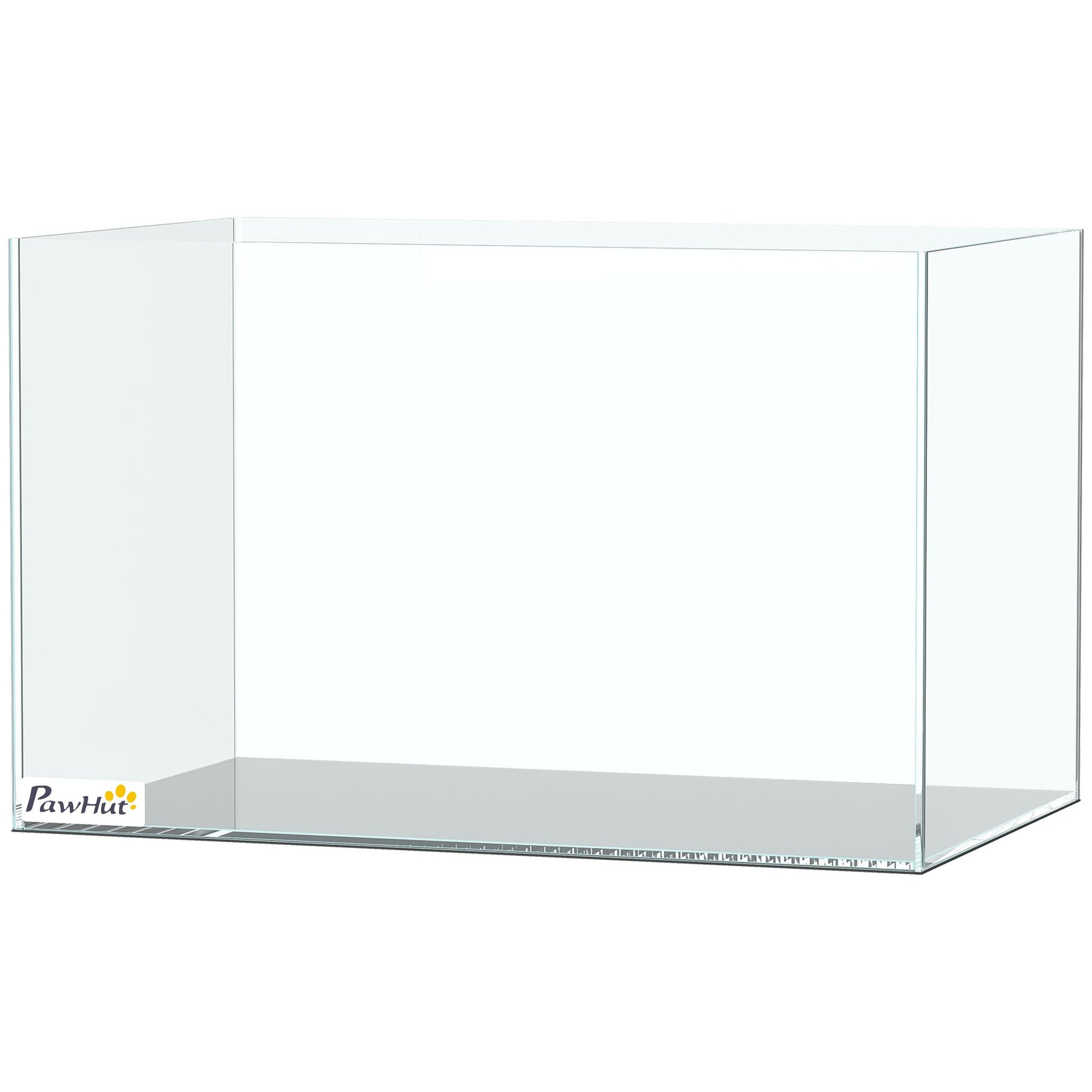 24L Fish Tank, Glass Aquarium, Small Fish Tank with Protective Base Mat, for Shrimps, Turtles, Transparent, 40 x 25 x 25 cm