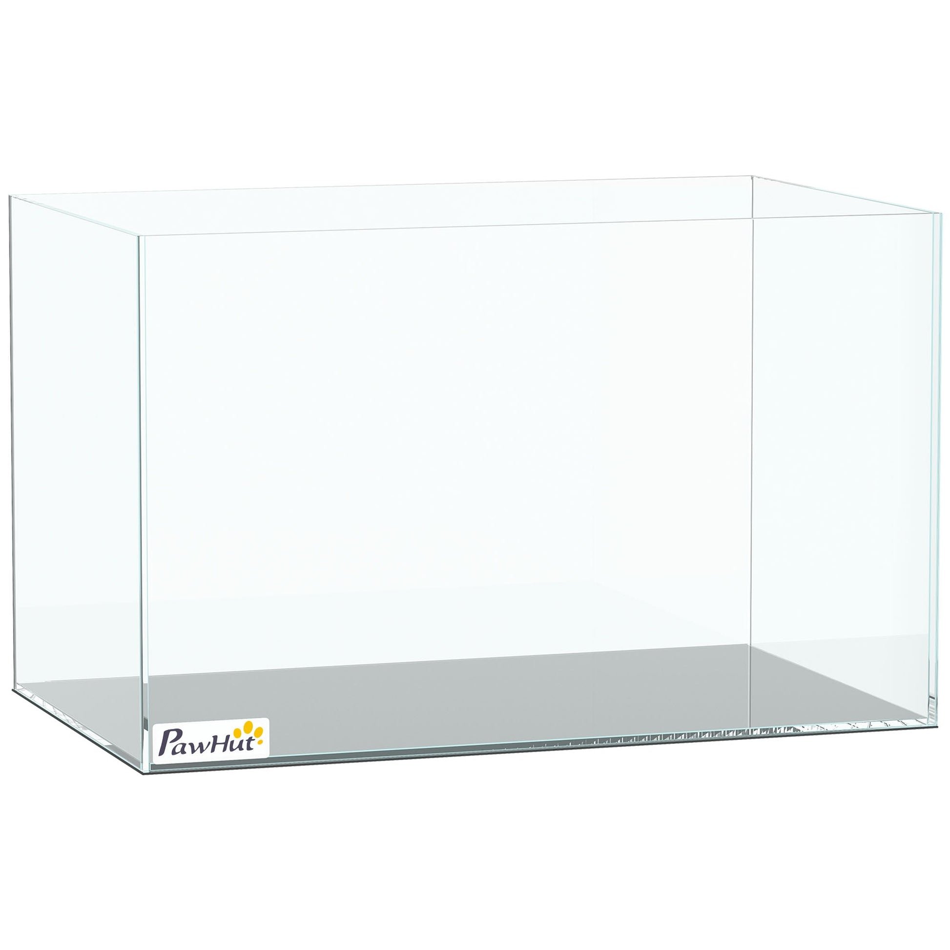 24L Fish Tank, Glass Aquarium, Small Fish Tank with Protective Base Mat, for Shrimps, Turtles, Transparent, 40 x 25 x 25 cm