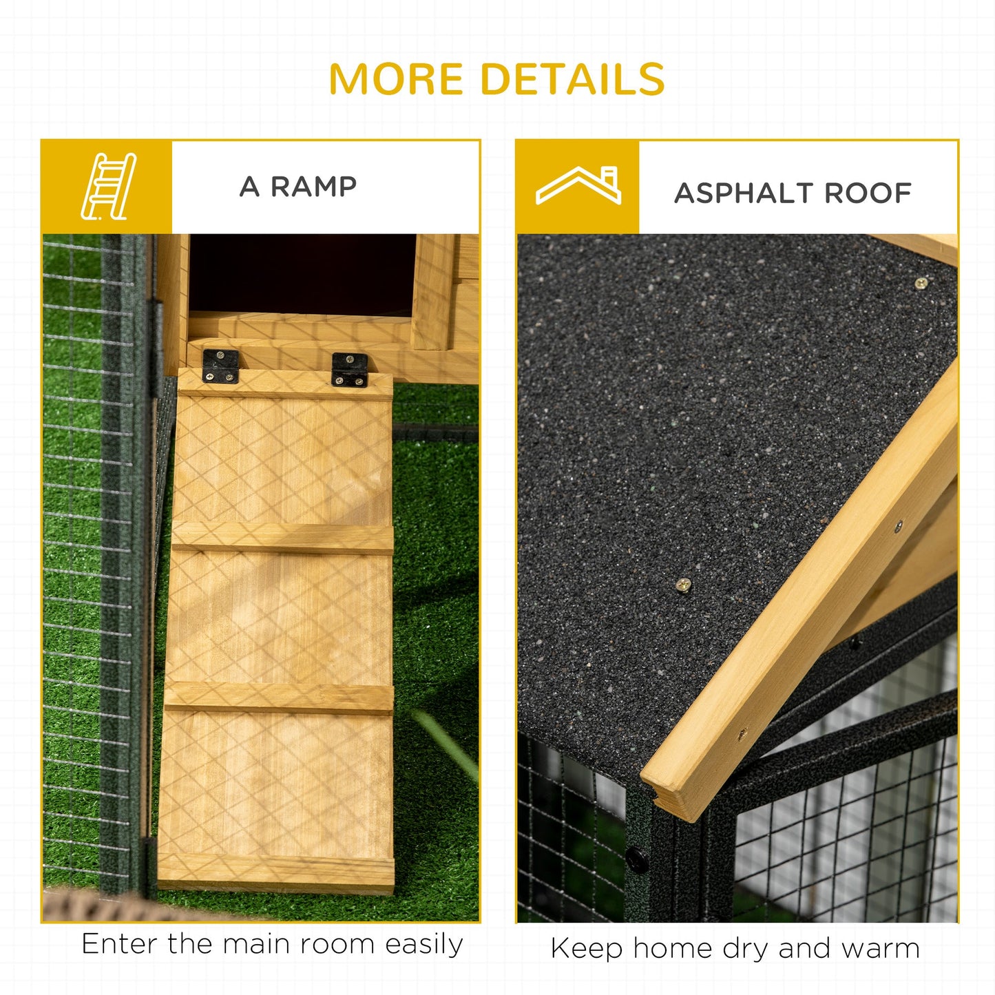 2 Tiers Rabbit Hutch and Run, Guinea Pig Hutch Outdoor with Sliding Tray, Ramp, for 1-2 Rabbits
