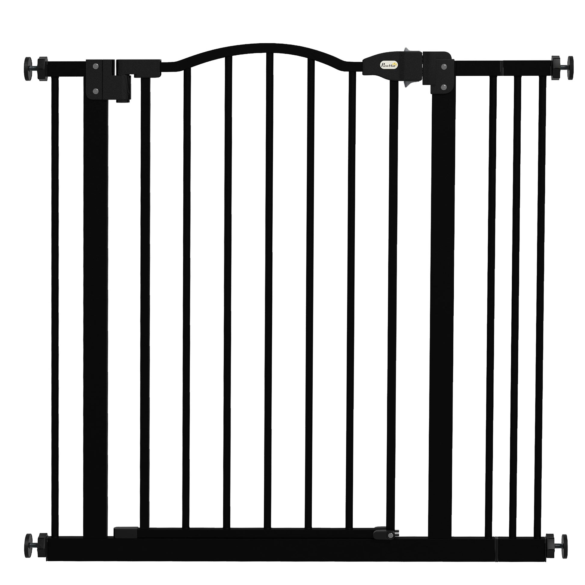 Pressure Fit Dog Stair Gate No Drilling Safety Gate Auto Close for Doorways, Hallways, 74-87cm Adjustable, 78cm Tall, Black