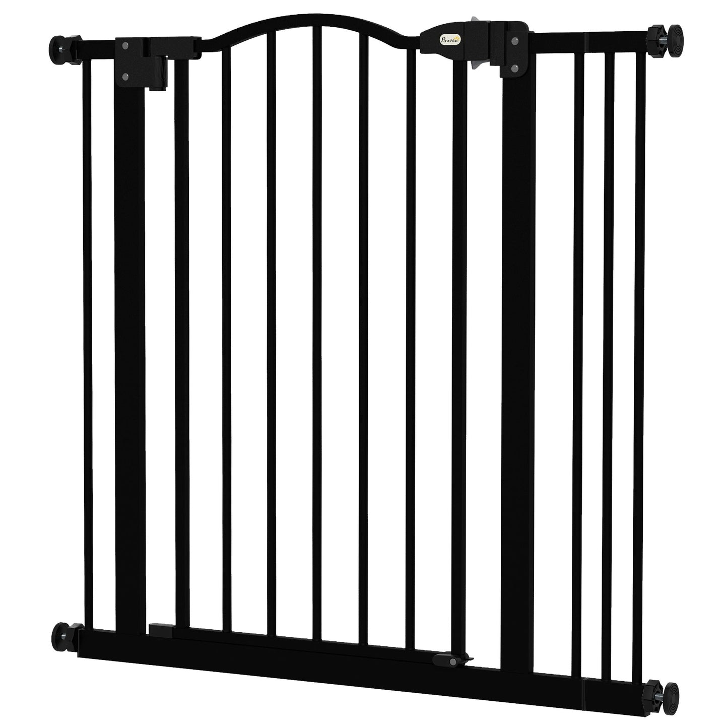 Pressure Fit Dog Stair Gate No Drilling Safety Gate Auto Close for Doorways, Hallways, 74-87cm Adjustable, 78cm Tall, Black