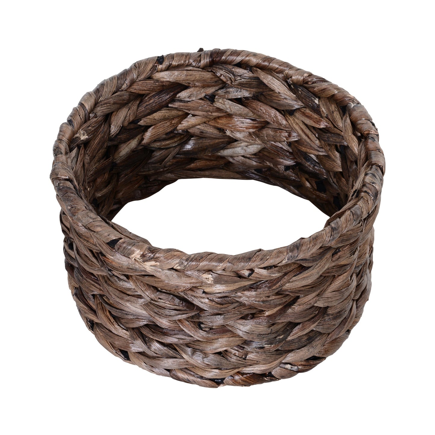 Wicker Cat House, Raised Cat Bed with Cylindrical Base, Soft Washable Cushion, Woven Water Hyacinth Cat Basket for Indoor and Outdoor, 42 x 33 x 52 cm - Dark Brown