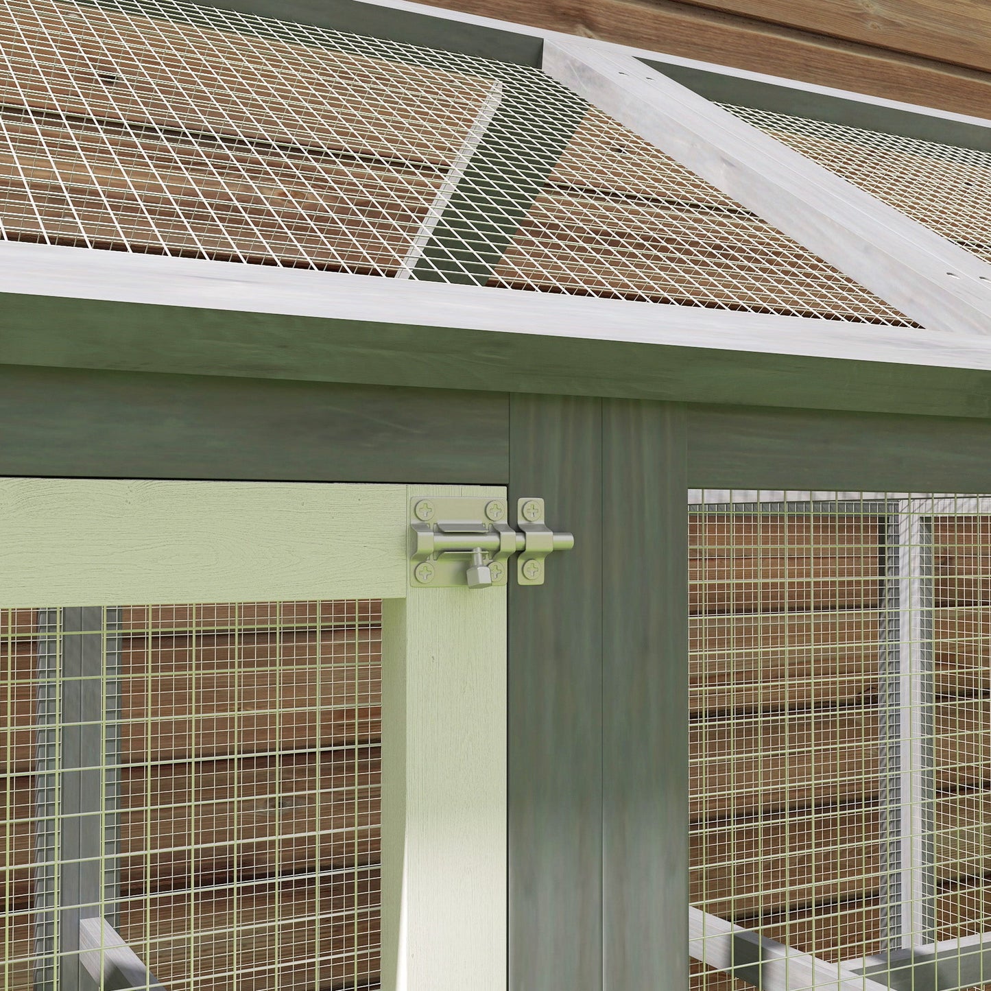 Large Chicken Run, Wooden Chicken Coop, Pet Playpen w/ Combinable Design - Grey