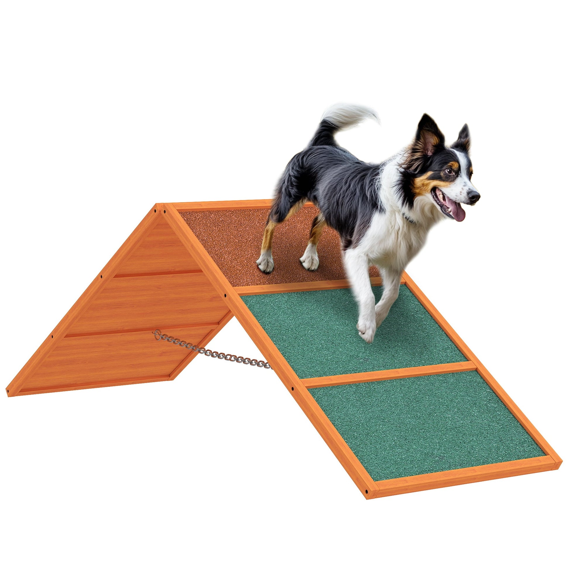 Dog Agility Equipment, Dog Playground Equipment with Non-slip Surface, A-frame, Agility Ramp for All Breeds, for Garden, Park, Puppy Obstacle Course, Orange