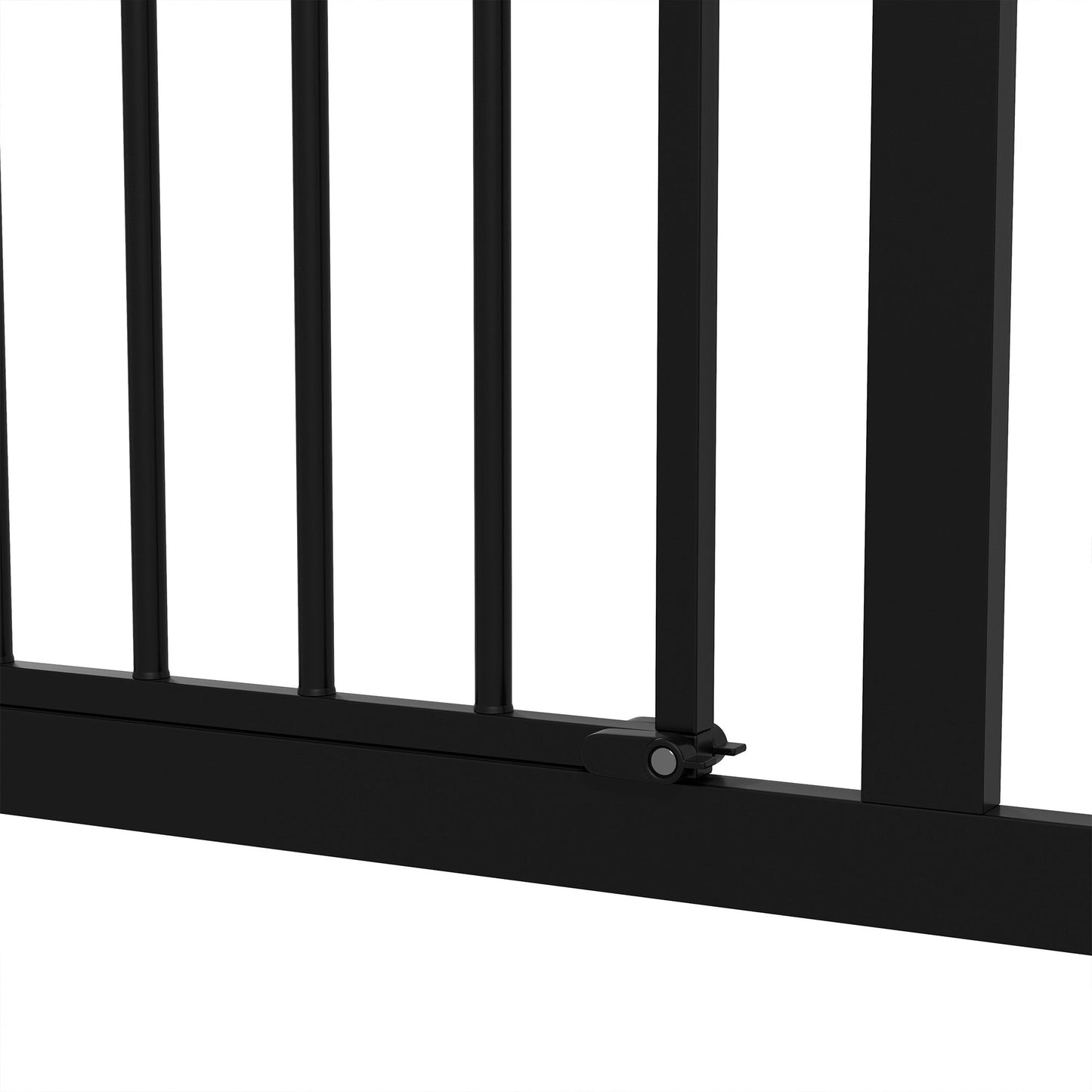 Pressure Fit Dog Stair Gate No Drilling Safety Gate Auto Close for Doorways, Hallways, 74-94cm Adjustable, 78cm Tall, Black