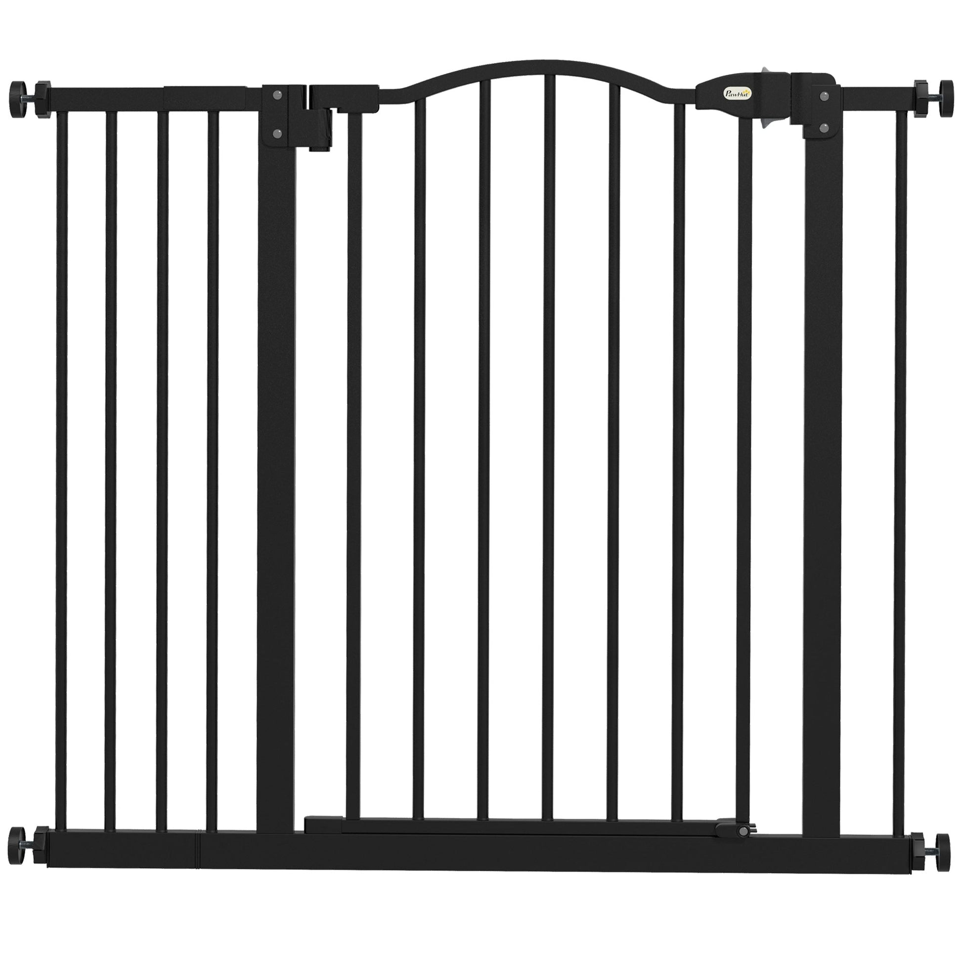 Pressure Fit Dog Stair Gate No Drilling Safety Gate Auto Close for Doorways, Hallways, 74-94cm Adjustable, 78cm Tall, Black