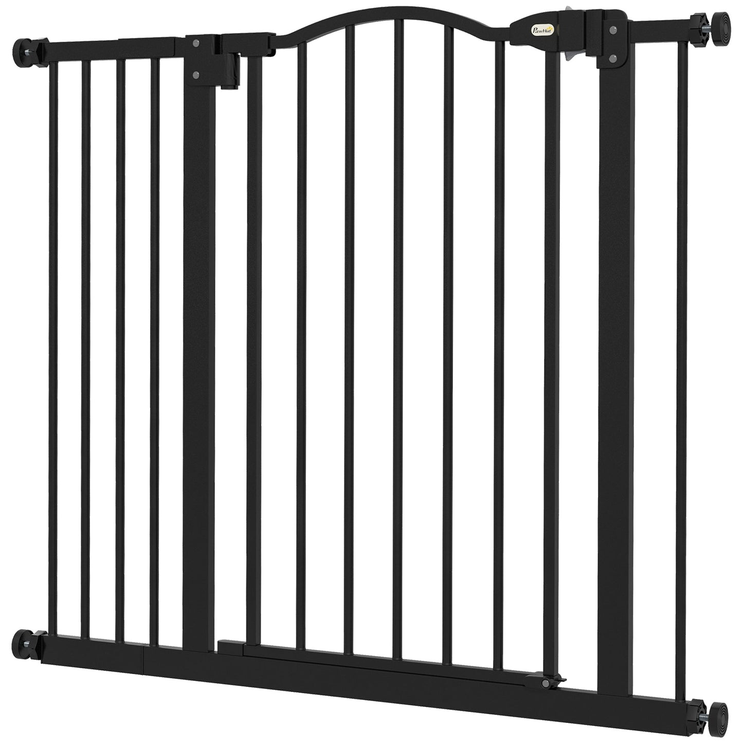 Pressure Fit Dog Stair Gate No Drilling Safety Gate Auto Close for Doorways, Hallways, 74-94cm Adjustable, 78cm Tall, Black