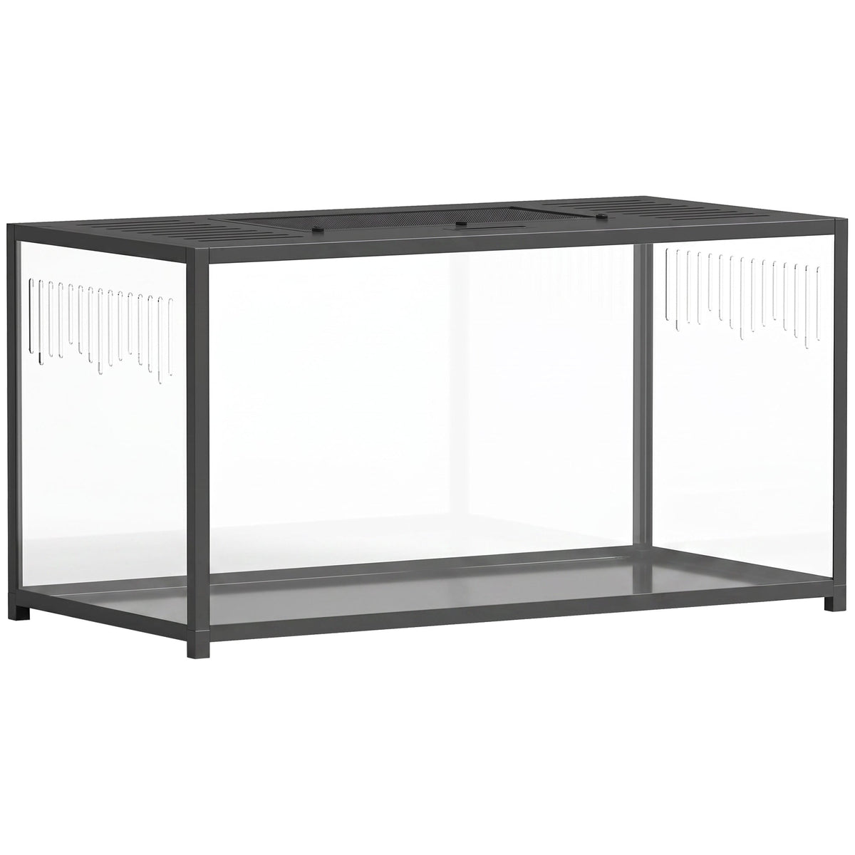 Large Hamster Cage, Chewproof Metal Rat Cage with Deep Base, Openable Top & Excellent Ventilation, Transparent Small Animal Habitat for Syrian Dwarf Hamster, Gerbil, 100 x 50 x 52.5 cm, Black