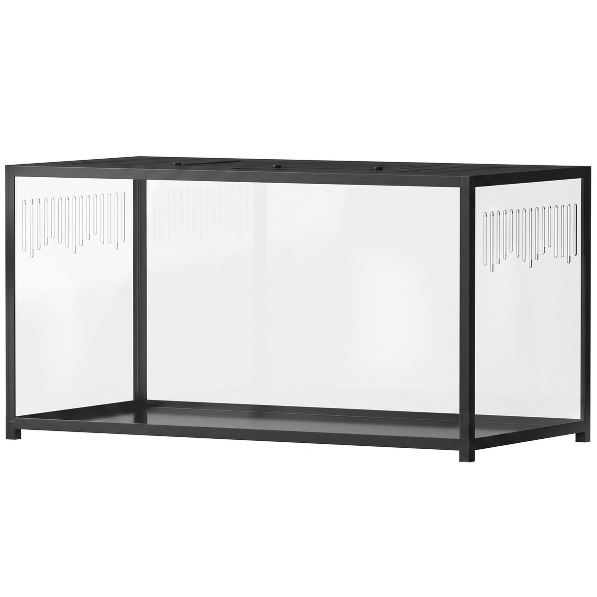 Large Hamster Cage, Chewproof Metal Rat Cage with Deep Base, Openable Top & Excellent Ventilation, Transparent Small Animal Habitat for Syrian Dwarf Hamster, Gerbil, 100 x 50 x 52.5 cm, Black