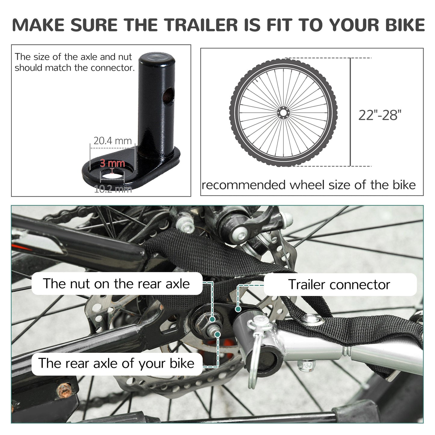 Steel Dog Bike Trailer Pet Cart Carrier for Bicycle Kit Water Resistant with Hitch Coupler Travel Black and Red