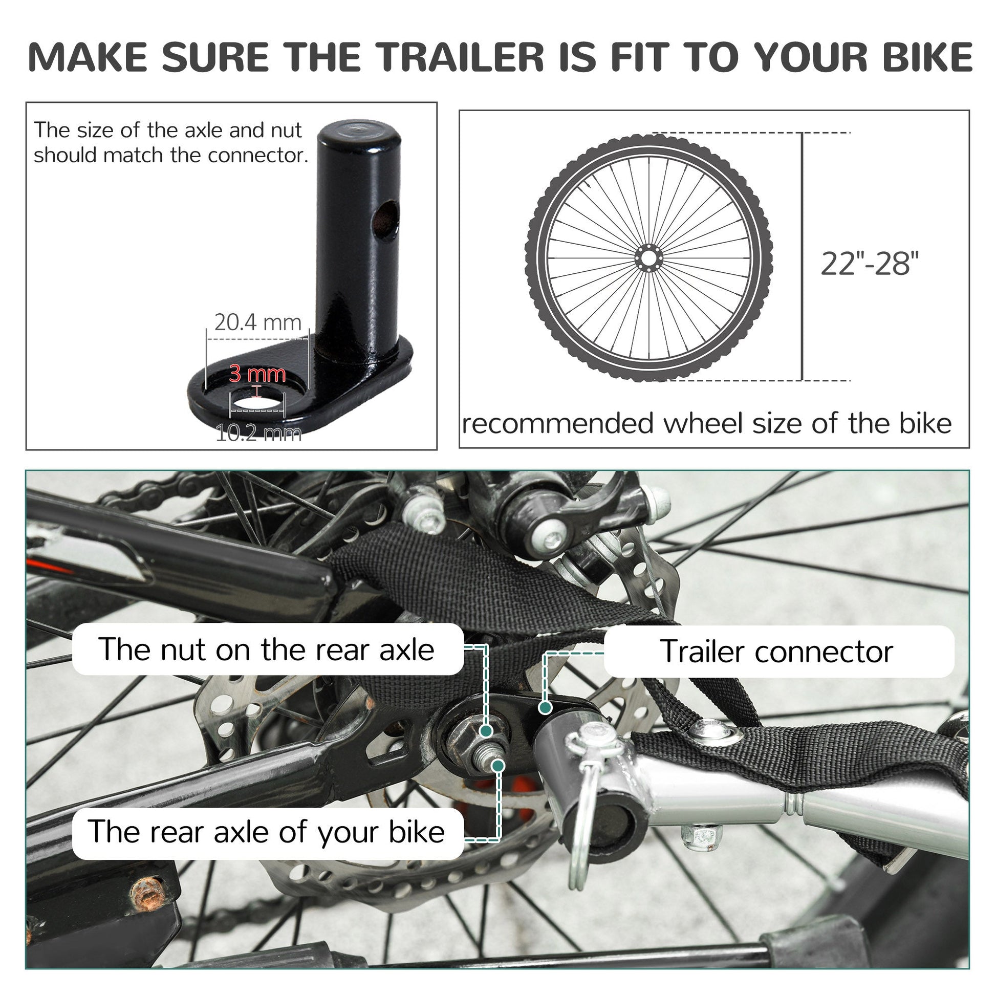 Steel Dog Bike Trailer Pet Cart Carrier for Bicycle Kit Water Resistant with Hitch Coupler Travel Black and Red