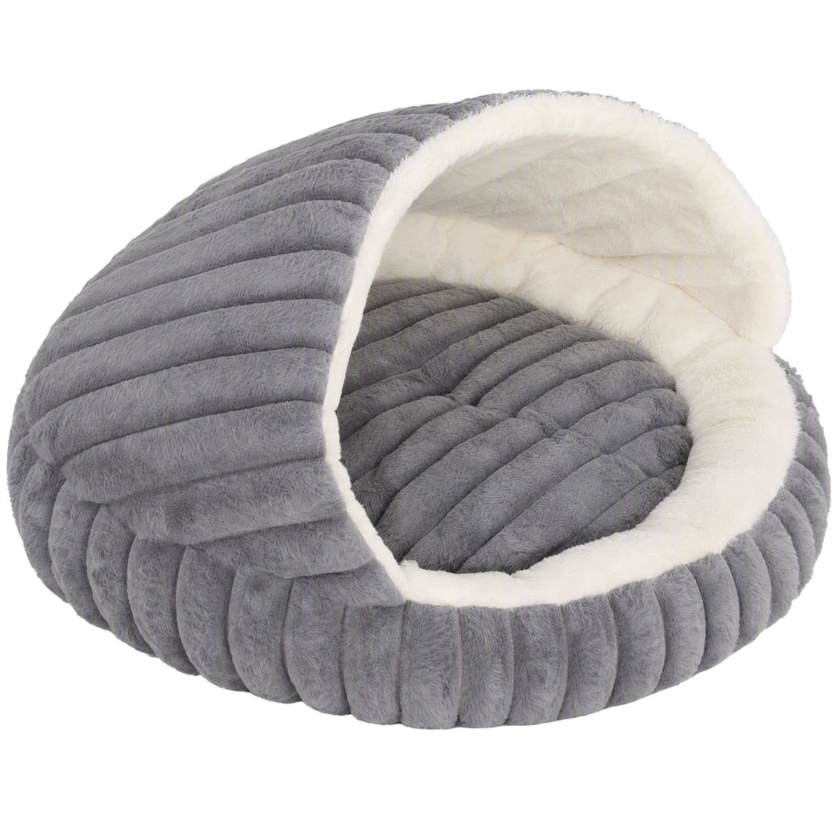 Cat Bed for Indoor Kittens, Cat Cave House with Non-Slip Bottom and Washable Cushion, Soft Pet Bed for Indoor Warmth & Comfort, 50 x 50 x 32 cm, Grey