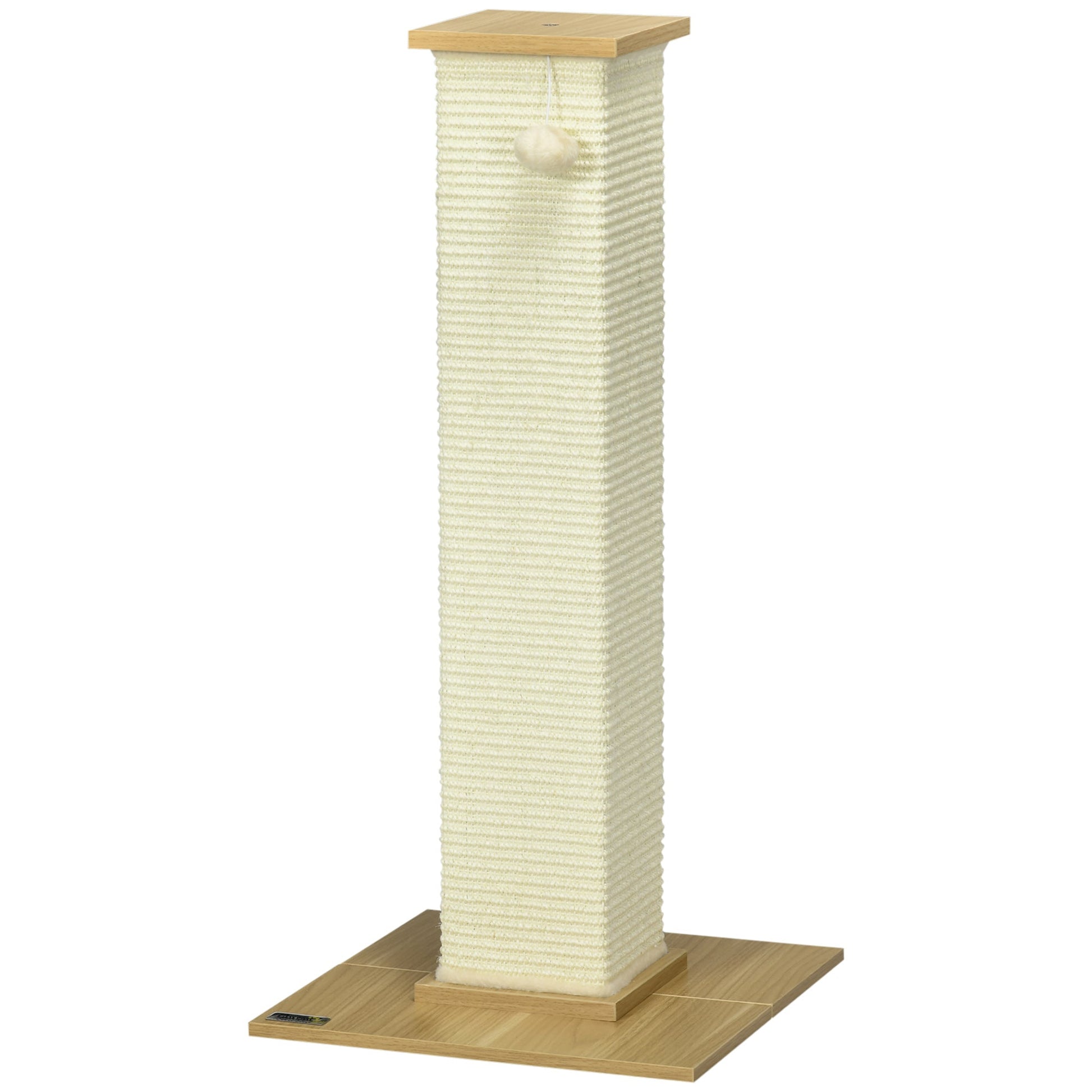 Cat Scratching Post 80cm Tall Cat Scratch Post with Hanging Ball Toy, Cat Scratcher Natural Sisal Rope