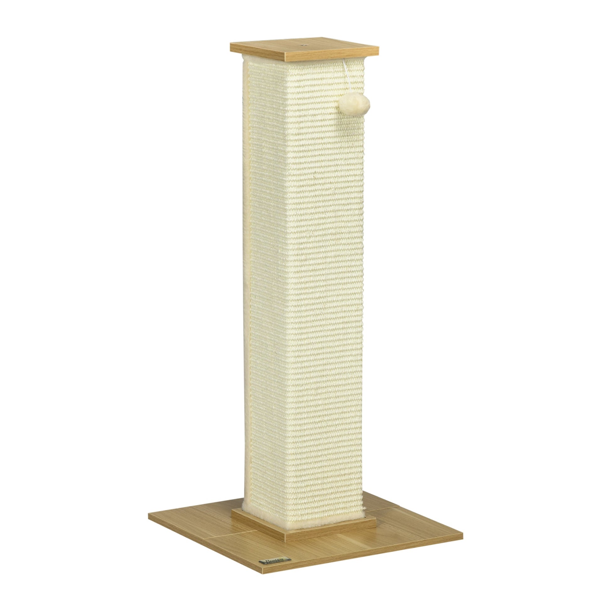 Cat Scratching Post 80cm Tall Cat Scratch Post with Hanging Ball Toy, Cat Scratcher Natural Sisal Rope