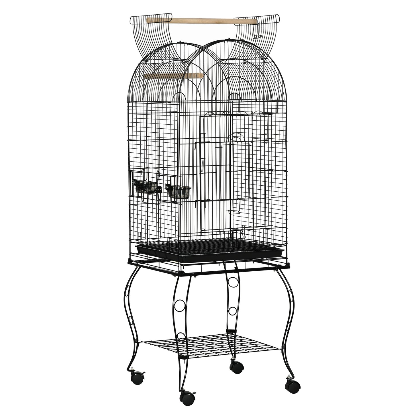 Bird Cage Budgie Cage Large Aviary for Parrot Finch Cockatiel with Stand, Shelf, Top Access