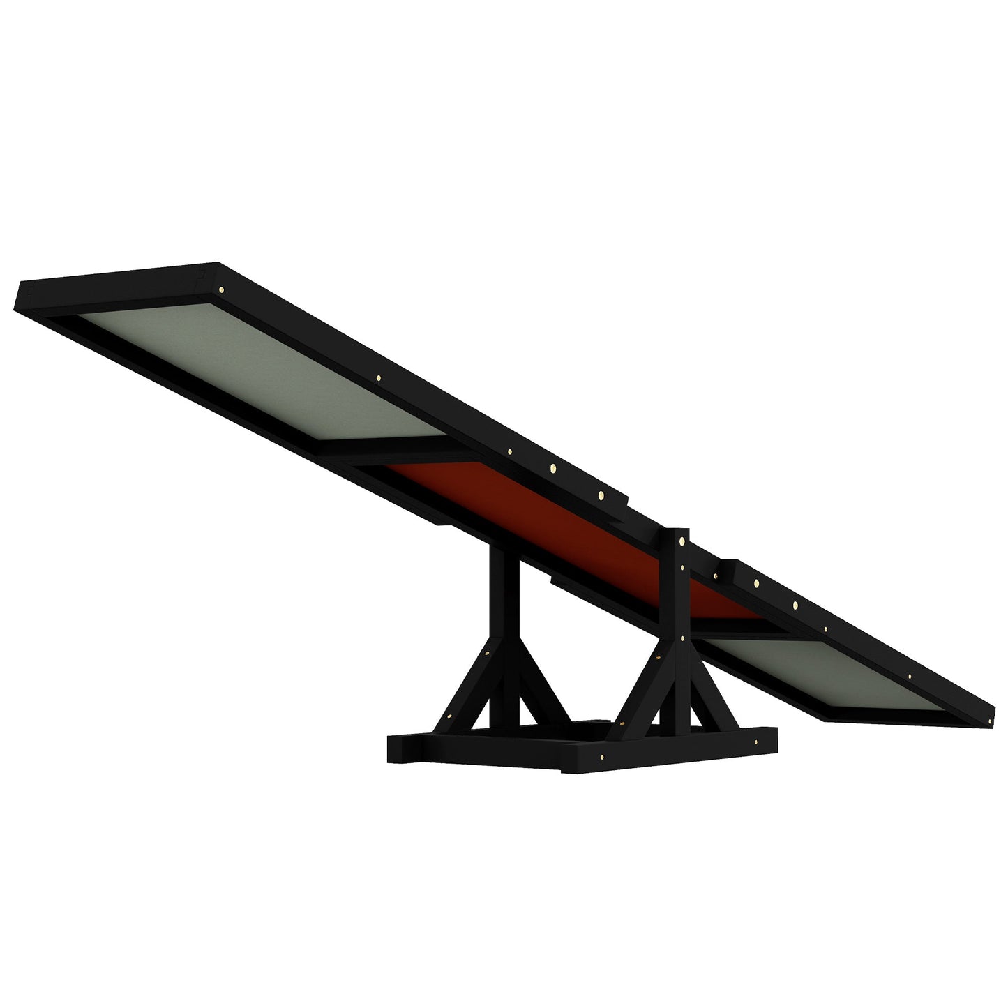 Wooden Pet Seesaw for Big Dogs, Agility Training Equipment for Dogs with Anti-Slip surface, 180 x 30 x 30cm - Black